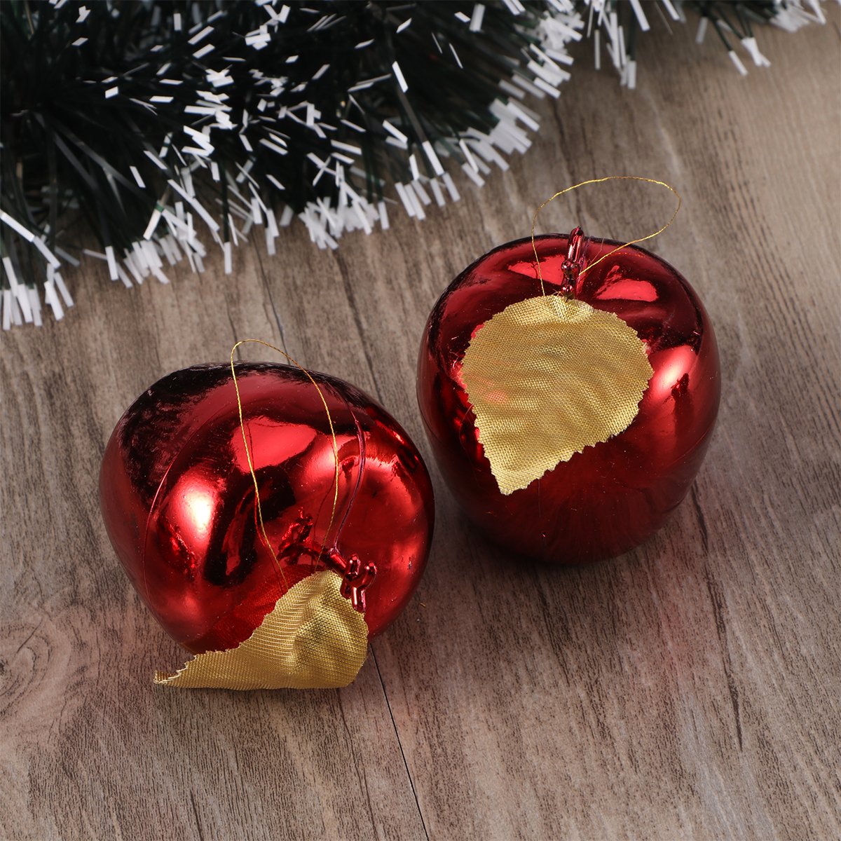 TINKSKY Christmas Tree Pendant 4cm Glitter Apple Decoration Ornaments for Festival Hanging Xmas Tree Decor Holiday Wedding Party