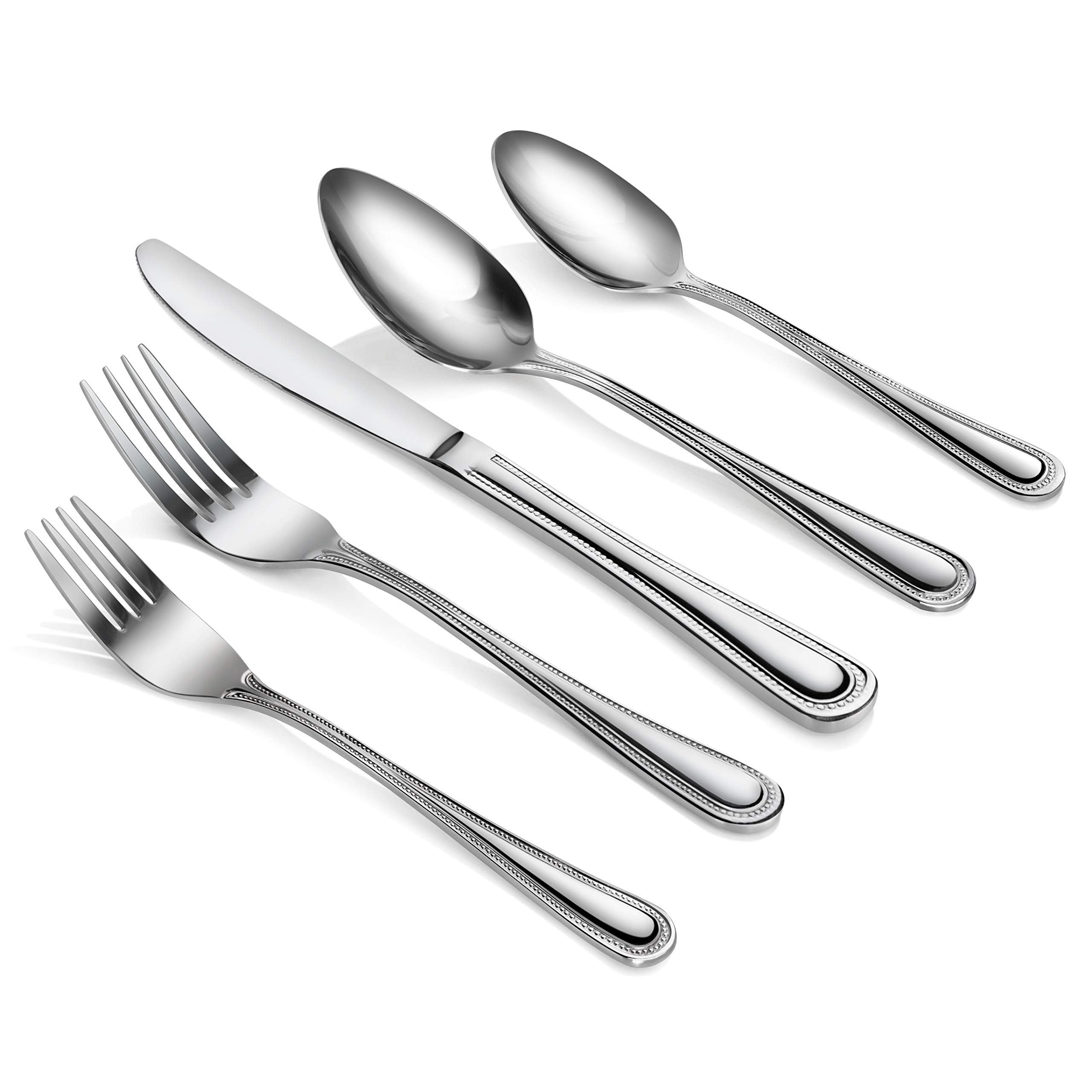New Star Foodservice 58857 Rose Pattern, 18/0 Stainless Steel, (60 Piece Flatware Set)