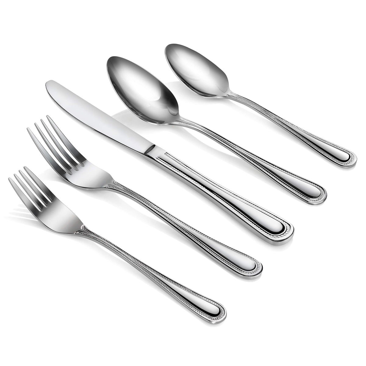 New Star Foodservice Bead Pattern, Stainless Steel, 60-Piece Flatware Set