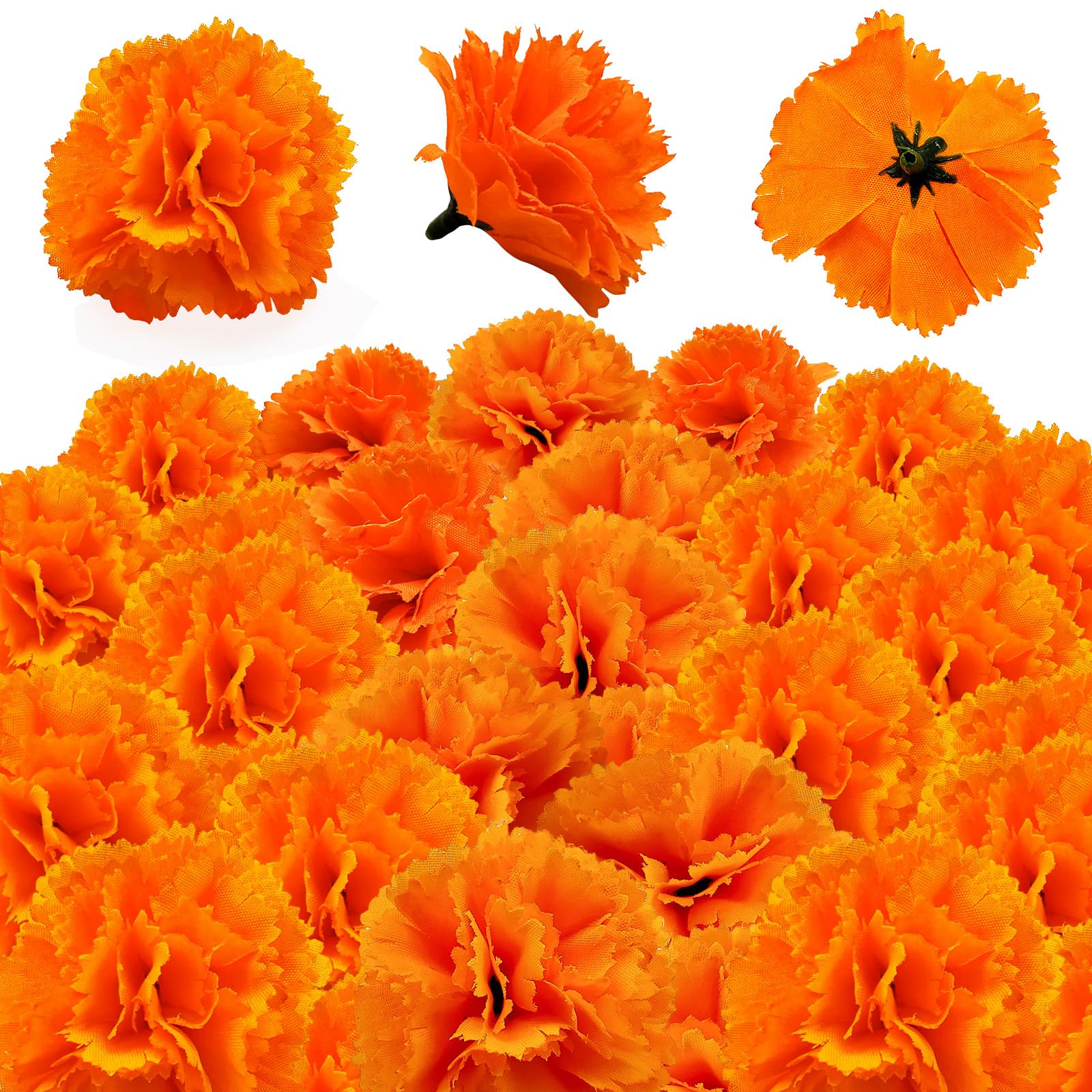 TRvancat Day of The Dead Decorations Set, Include 2 Pack Marigold Garland, 50pcs Silk Marigold Flowers with Stems, 10pcs Butterf