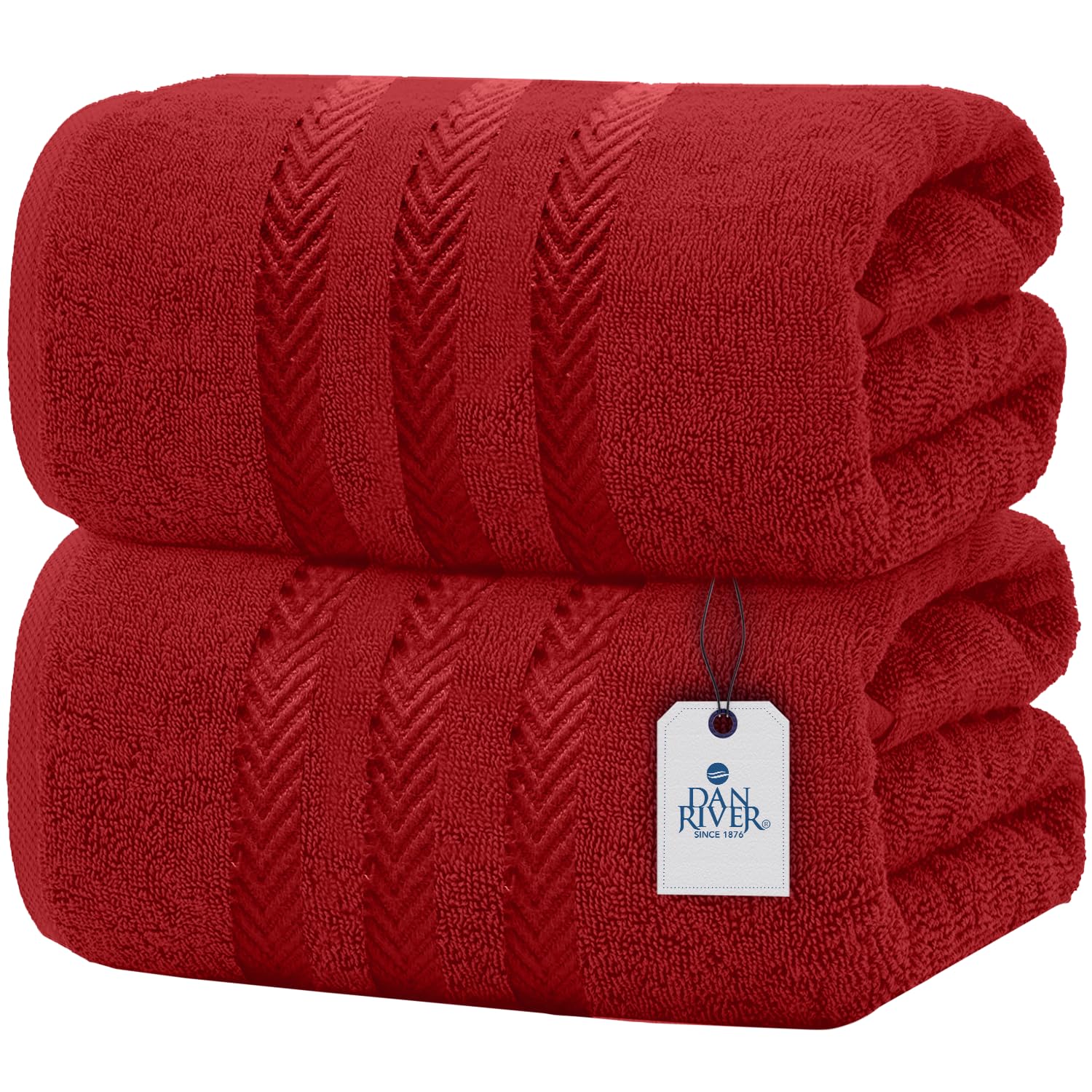 Dan River Bath Sheets Set Of 2 - 550 Gsm Ultra Soft & Highly Absorbent Sheets - 100% Cotton Jumbo Large Bath Towels For Bathroom