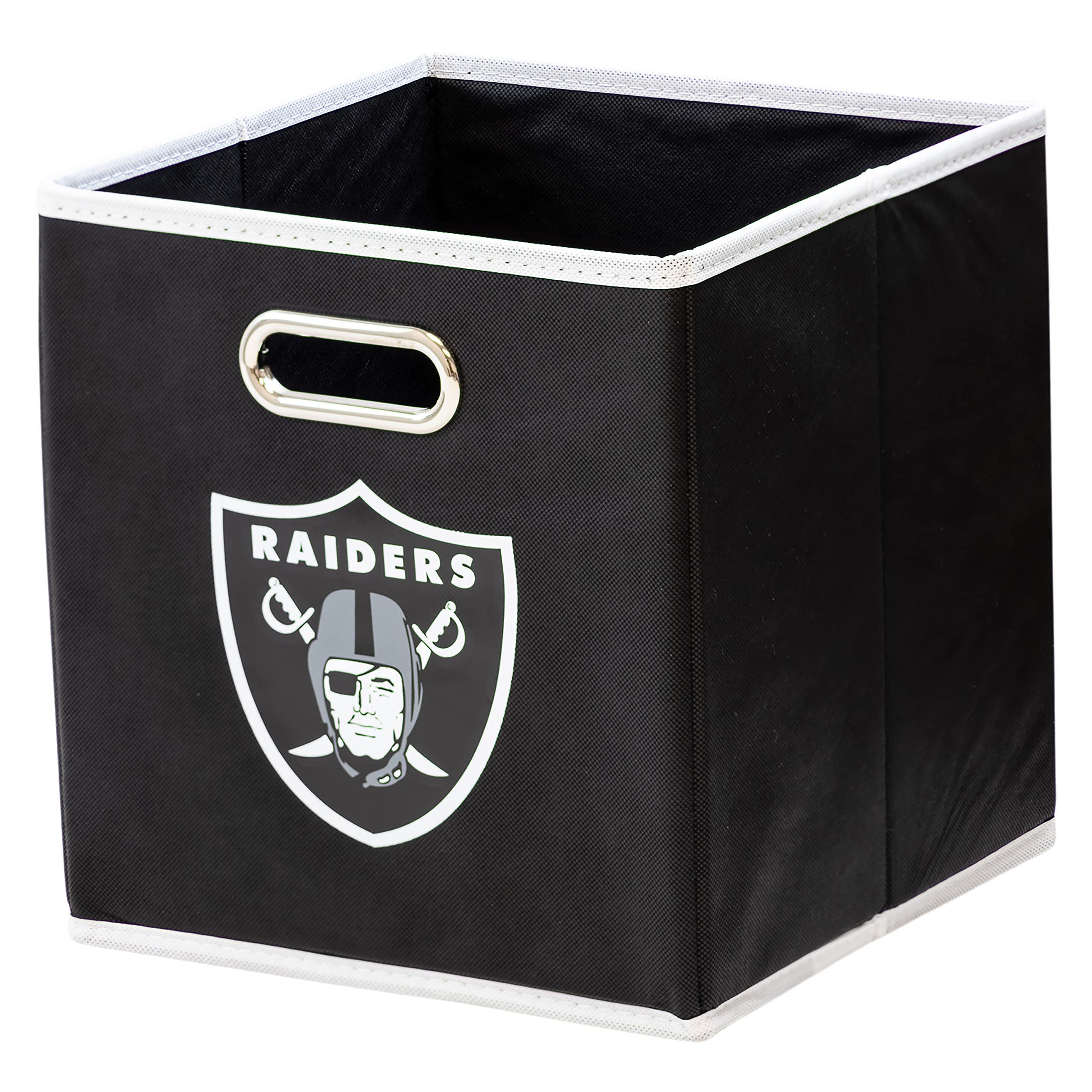 Franklin Sports NFL Las Vegas Raiders Collapsible Storage Bin NFL Folding Cube Storage Container Fits Bin Organizers Fabric NFL 