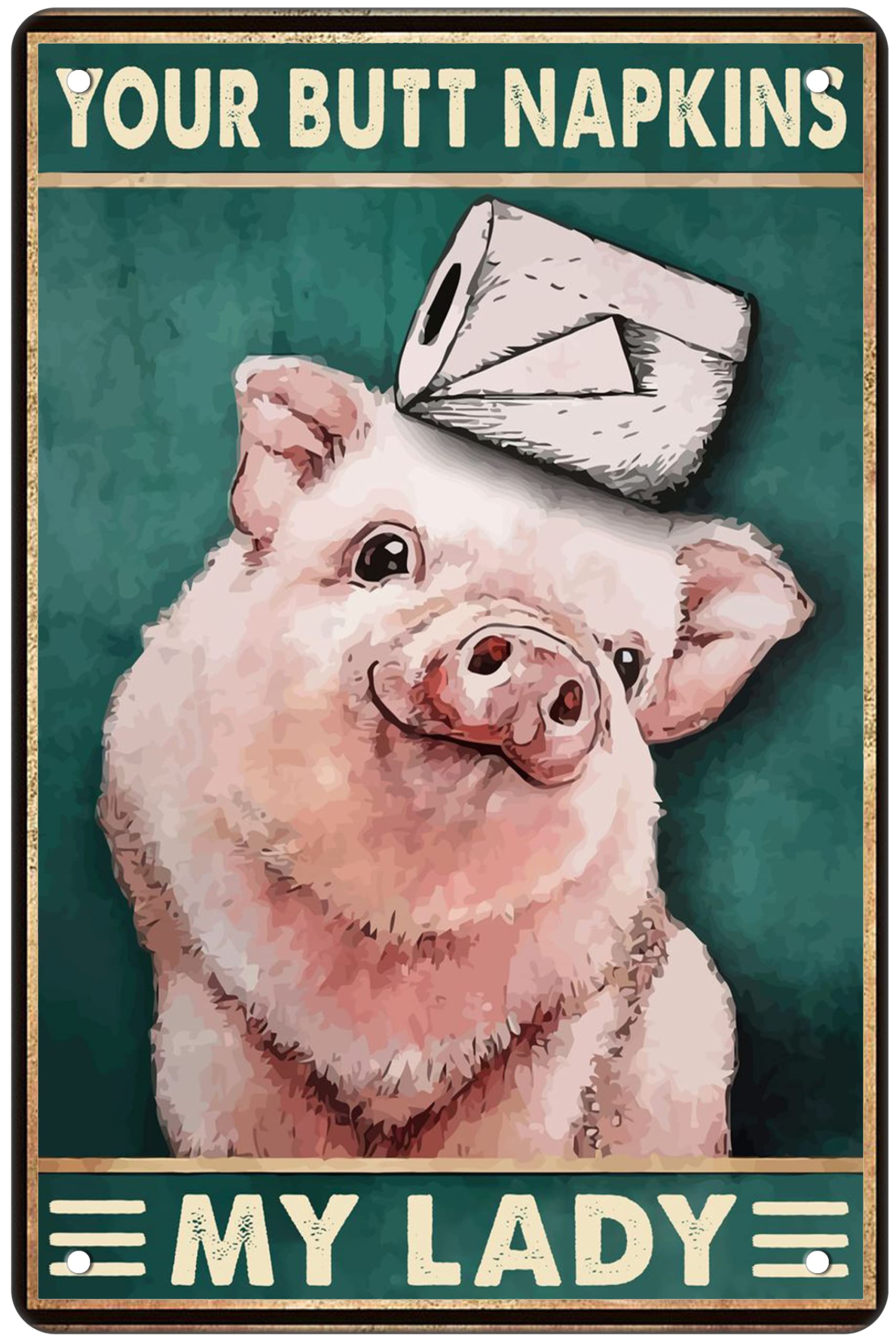Pig Decor Farmhouse Bathroom Decor Gothic Decor Funny Bathroom Decor Sign Medieval Decor Bathroom Napkins Decor Retro Poster Toi