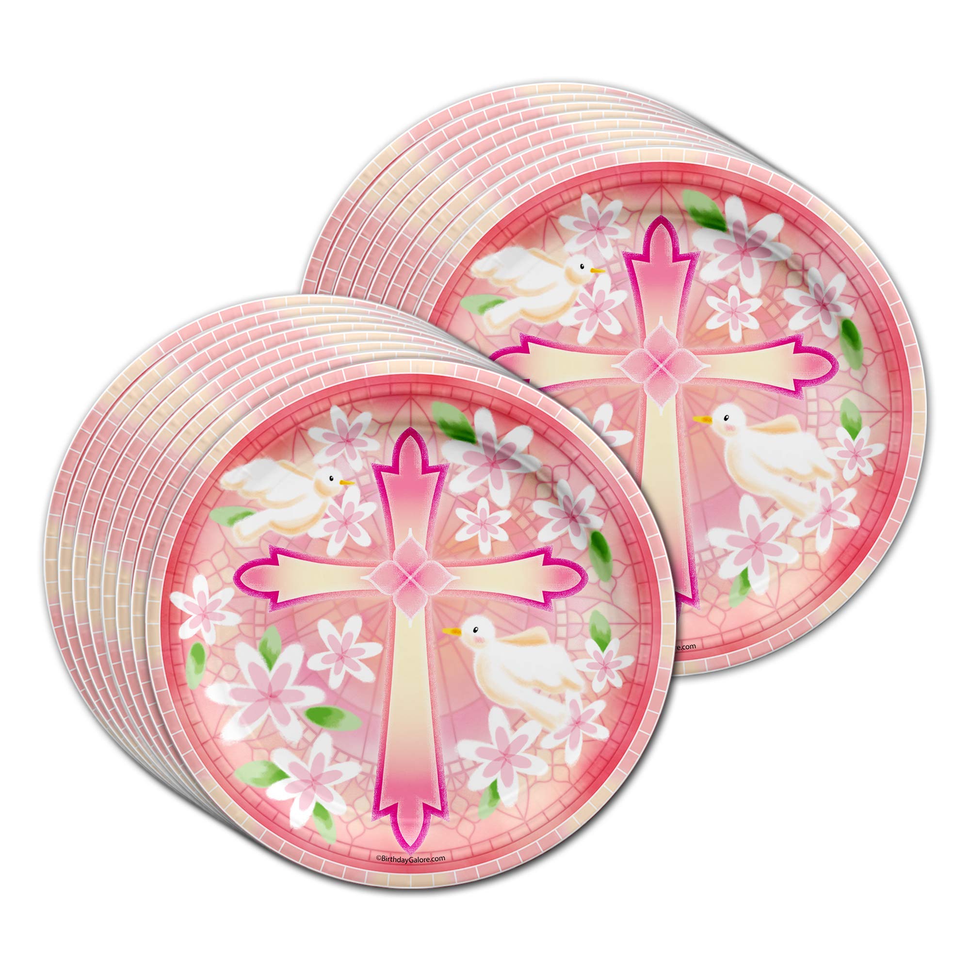Baptism Girl Party Supplies Set Plates Napkins Cups Tableware Kit for 16