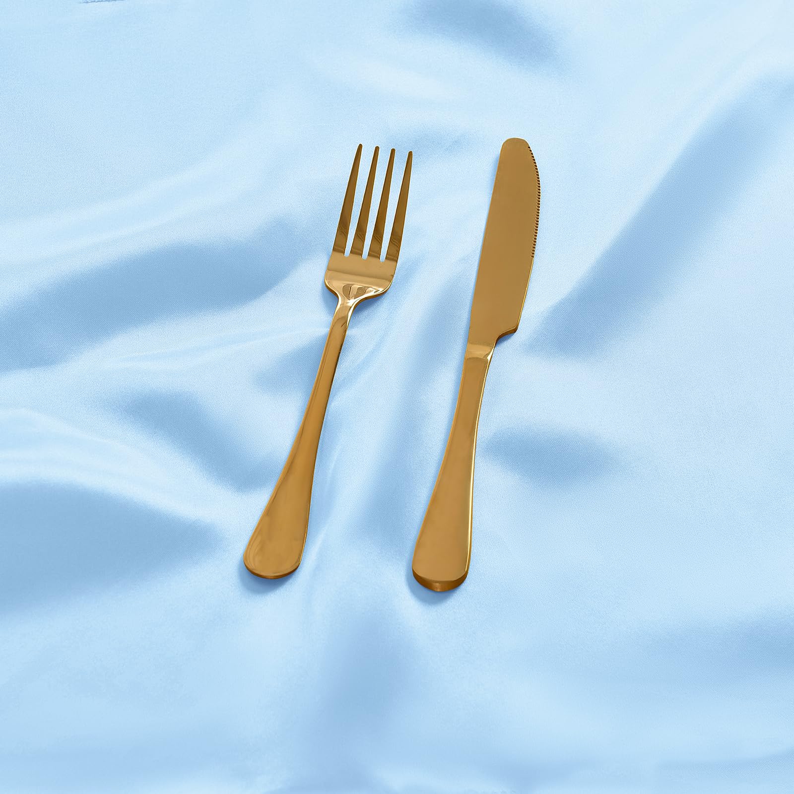 Eychei 50 Pieces Light Blue Satin Napkins, 17'' X 17'' Square Table Napkins, Silky Soft Smooth Washable Napkins For Restaurant,