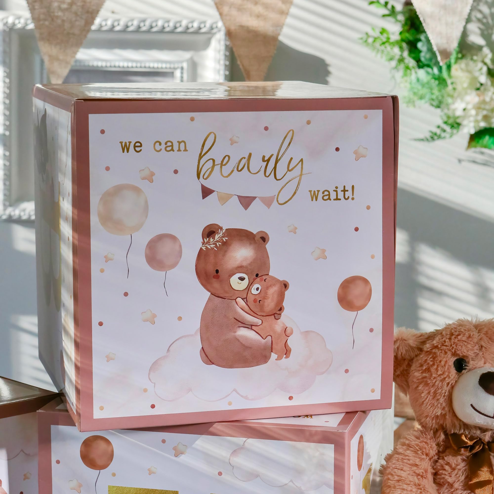 Kate Aspen We Can Bearly Wait Baby Shower Decorations, Baby Boxes with Letters for Baby Shower, Gender Reveal Decor Photo Prop &