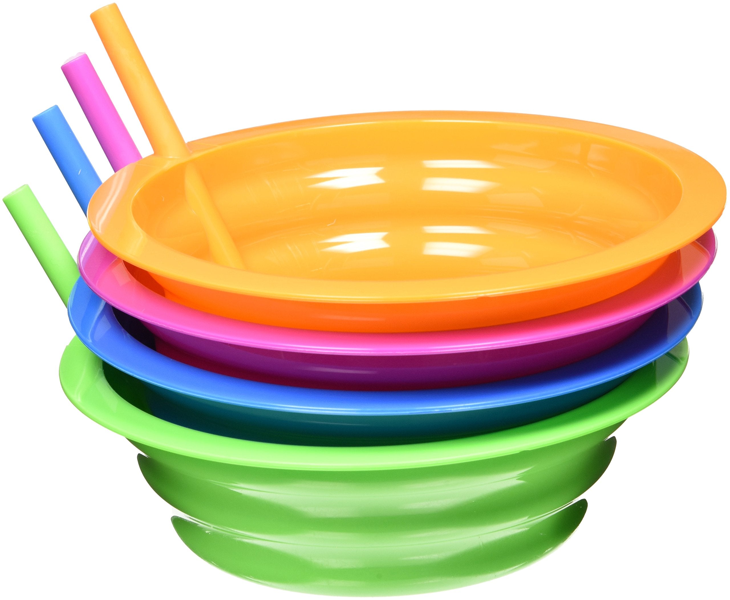 Arrow Plastic Sip-A-Bowl 22 Oz, Assorted Colors - Pack Of 4