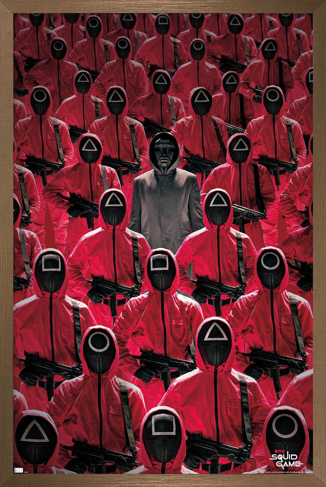 Trends International Netflix Squid Game - Key Art Wall Poster, 22.375'' X 34'', Bronze Framed Version