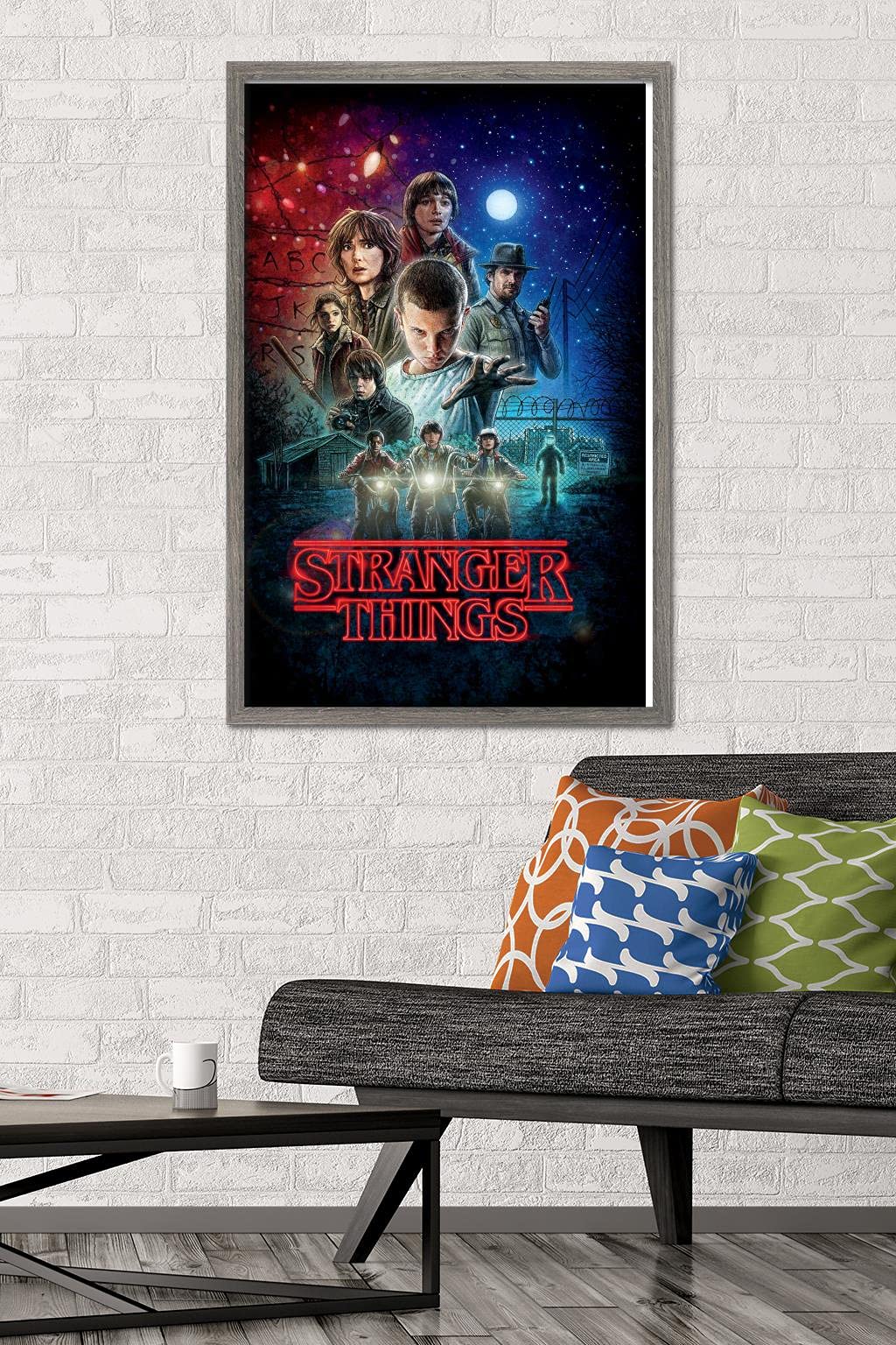 Trends International Netflix Stranger Things - One Sheet Wall Poster, 22.375'' X 34'', Barnwood Framed Version