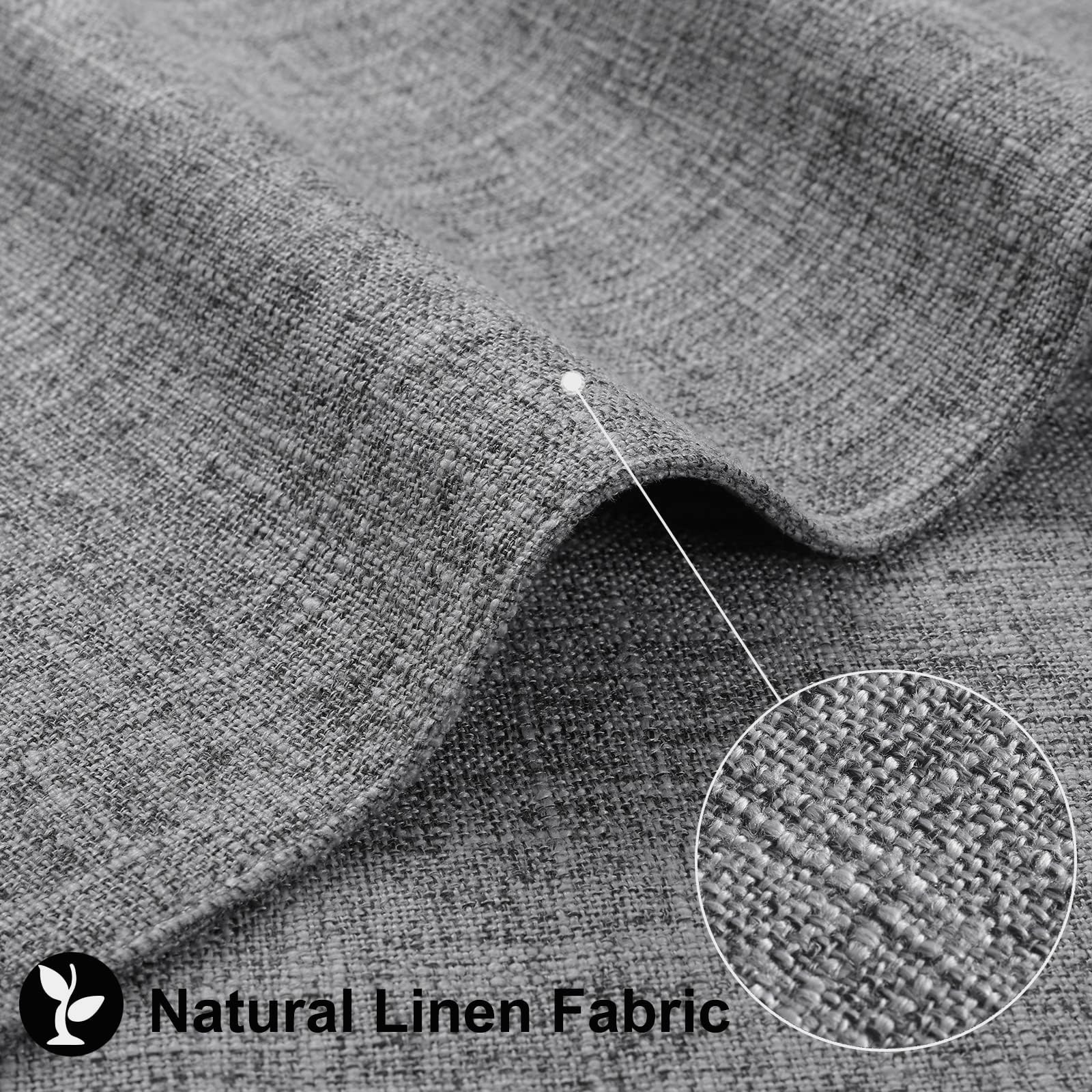 Homing Dark Grey Cloth Placemats For Dining Table Set Of 8 - Cotton Linen Blend Washable Farmhouse Kitchen Mats For Indoors & Ou