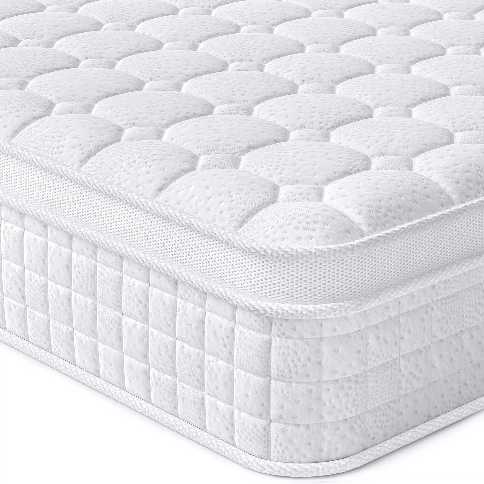 Vesgantti 12 Inch Multilayer Hybrid Cal King Mattress - Multiple Sizes & Styles Available  Ergonomic Design with Memory Foam and Pocket Spring  Medium Firm Feel  Grey