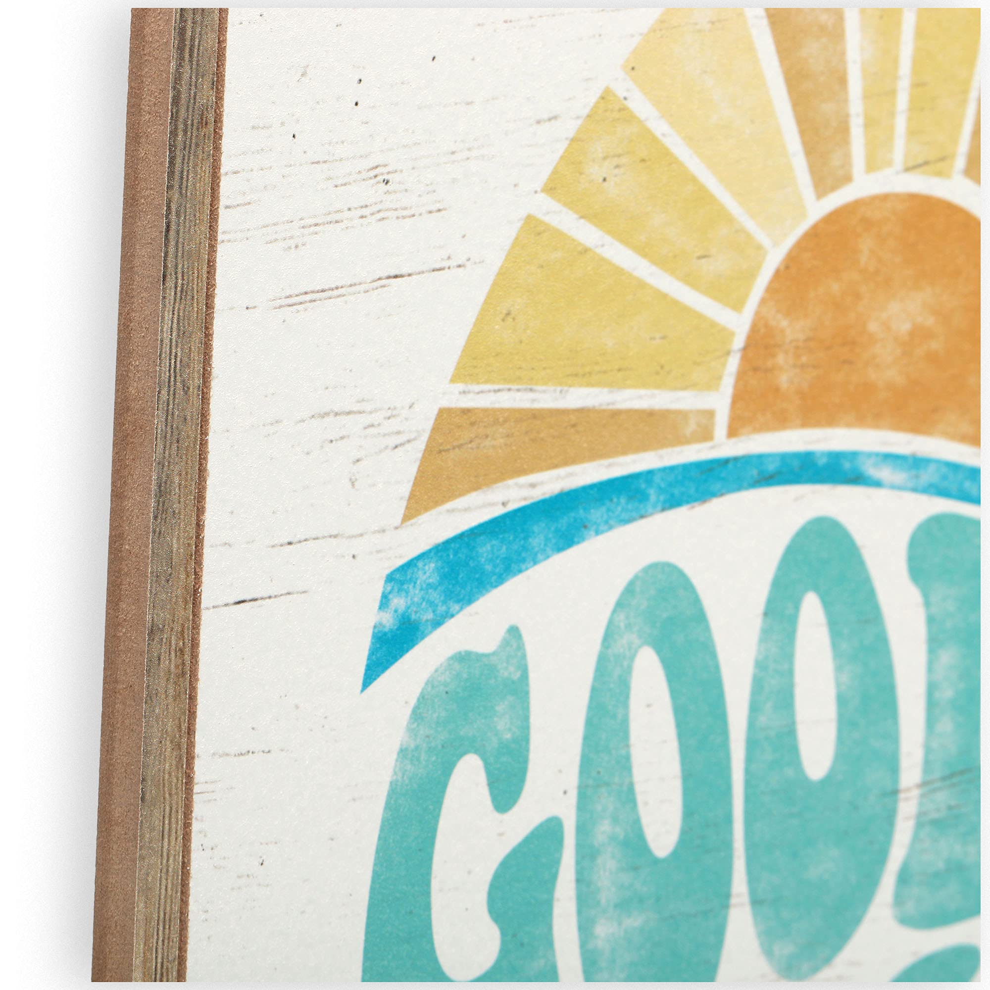 Open Road Brands Good Vibes Only Wall Art - Retro Beachy Wood Wall Decor For Living Room, Sunroom Or Bathroom