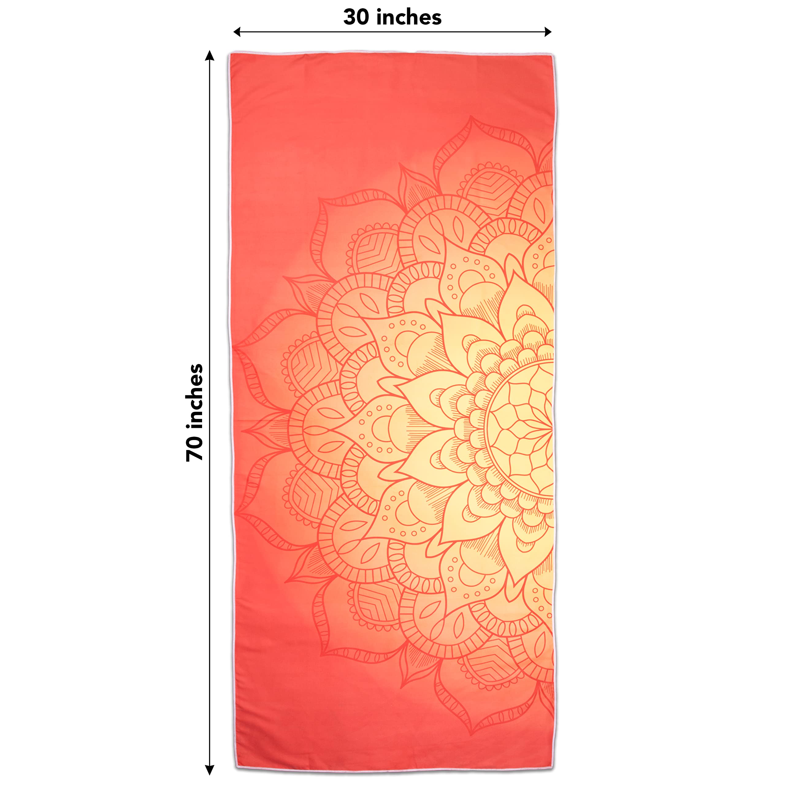 Arkwright Mandala Microfiber Beach Towels - Lightweight And Quick Dry Oversized Pool Towel, Perfect For Hotel, Spa, Hot Tub, Bat