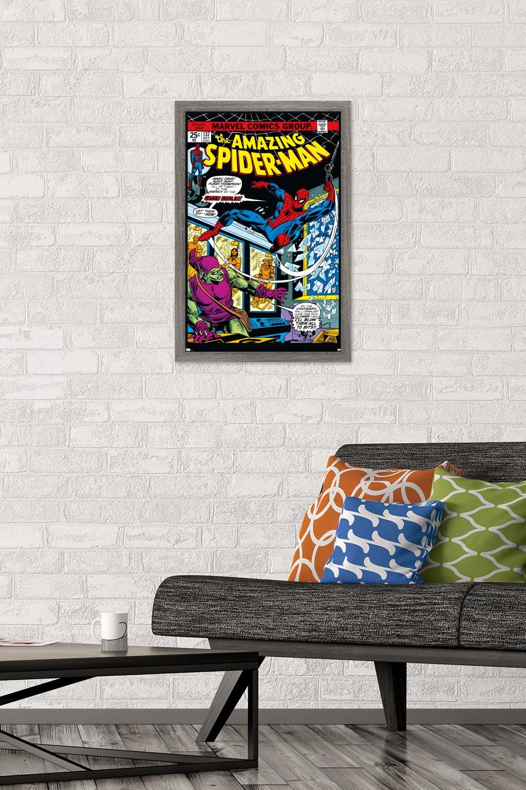 Trends International Marvel Comics - Spider-Man - Amazing Spider-Man #137 Wall Poster, 14.72'' X 22.37'', Barnwood Framed Versio