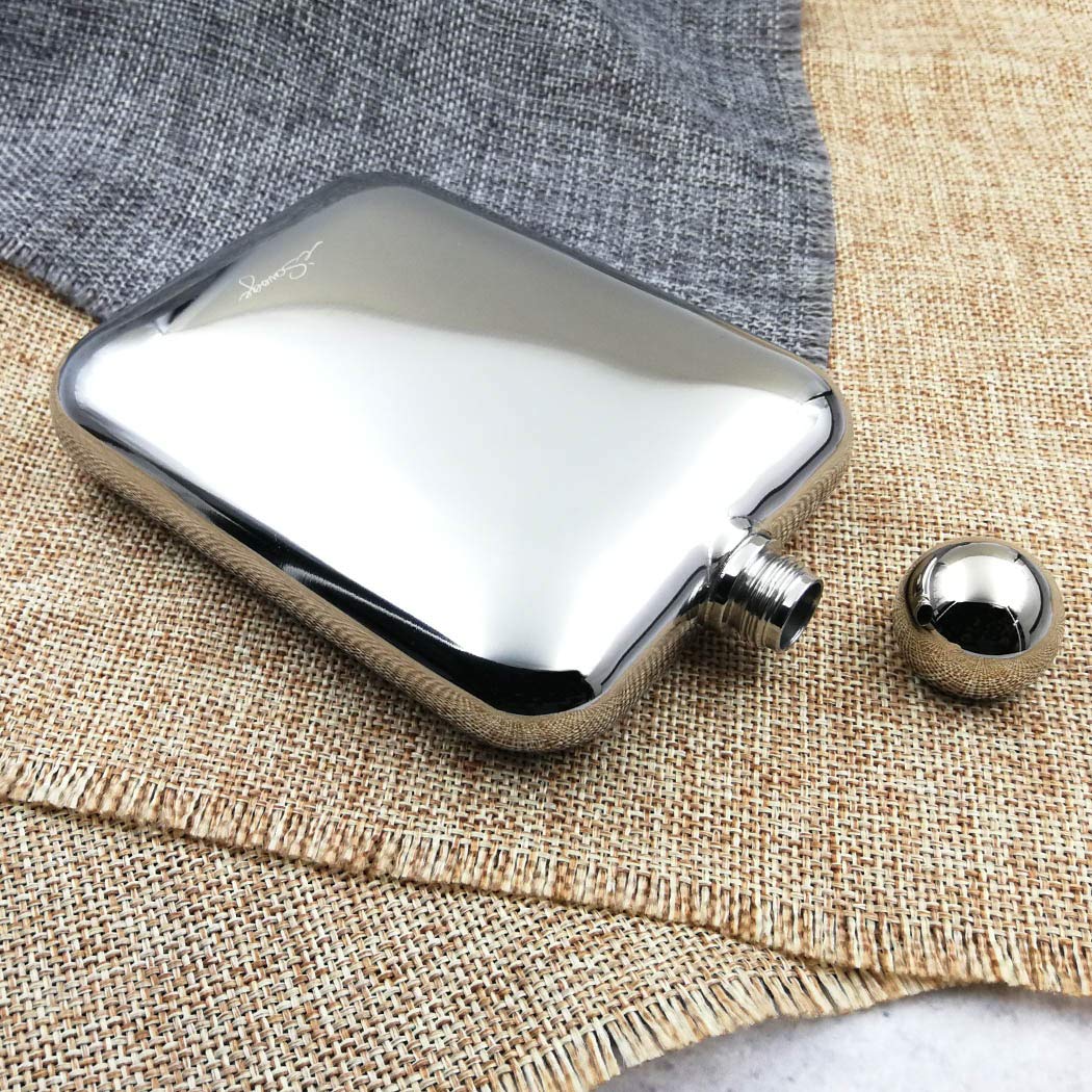 Isavage 6Oz Popular Rectangle Hip Flask With A Detachable Dark Green Leather Pouch-Ym607-4
