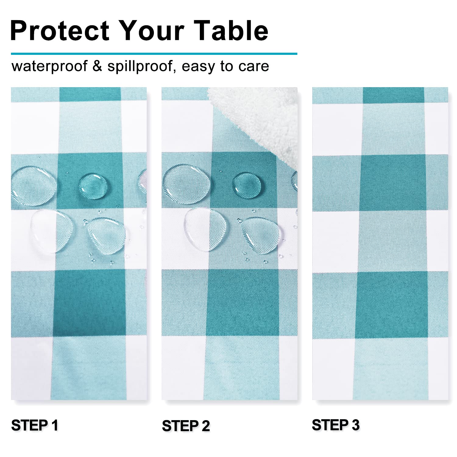 Hiasan 60 X 102 Inch Checkered Tablecloth Rectangle - Waterproof, Wrinkle Resistant And Washable Gingham Table Cloth For Outdoor