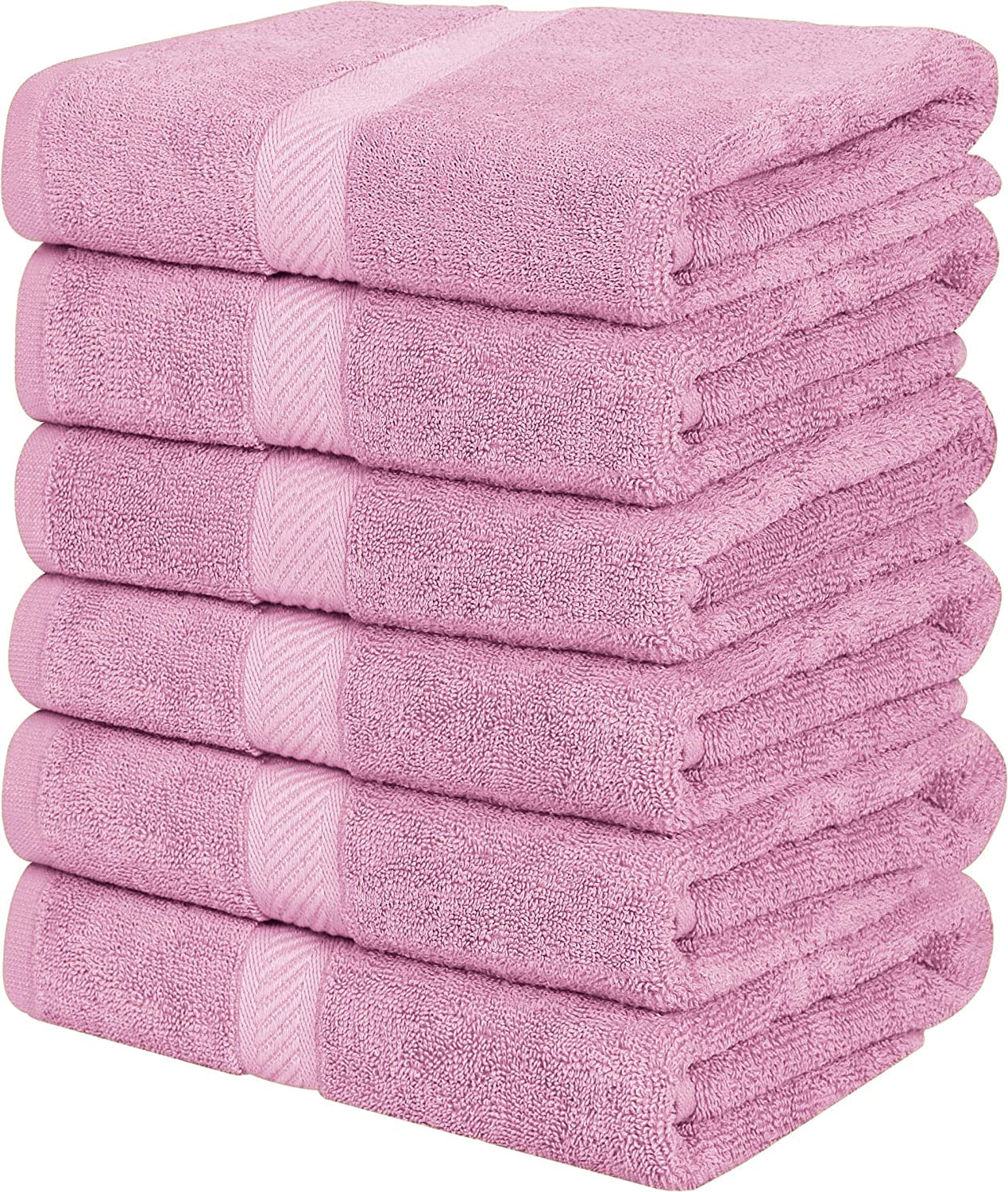 Simpli-Magic Cotton Set, Bath Towels, Pink, 24 X 46 Inches, 6 Count