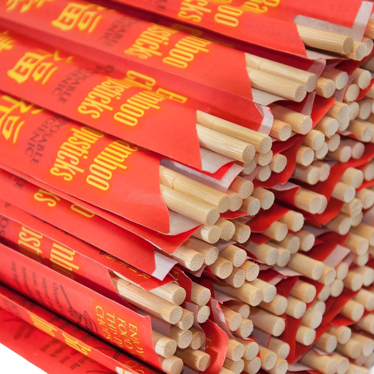 Royal Premium Disposable Bamboo Chopsticks, 9 Inch Sleeved And Separated, Uv Treated, Case Of 1000