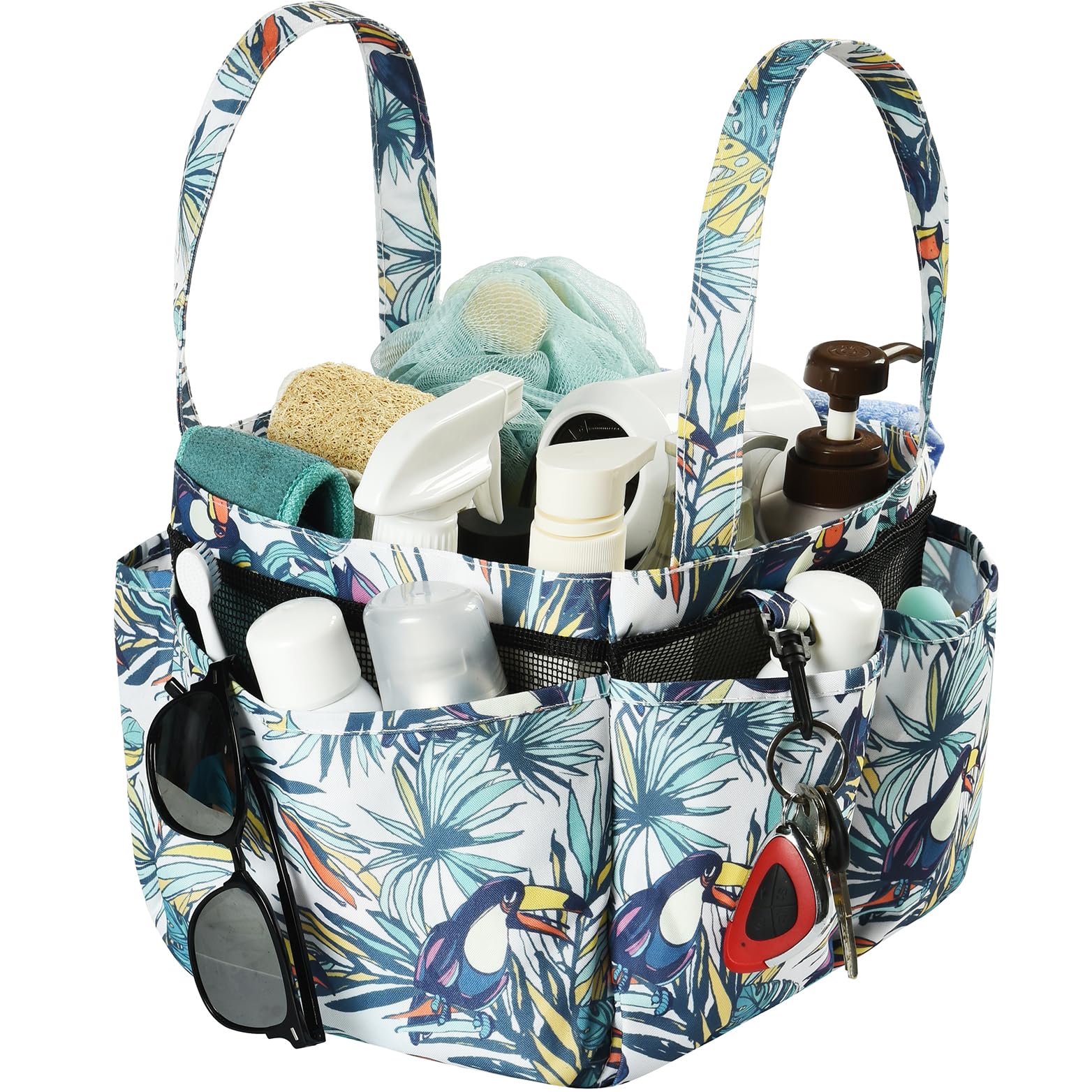 Haundry Mesh Shower Caddy Tote Bag, Shower Basket Organizer With Key Hook For College Dorm Bathroom Camp Gym, Portable Caddy Bag