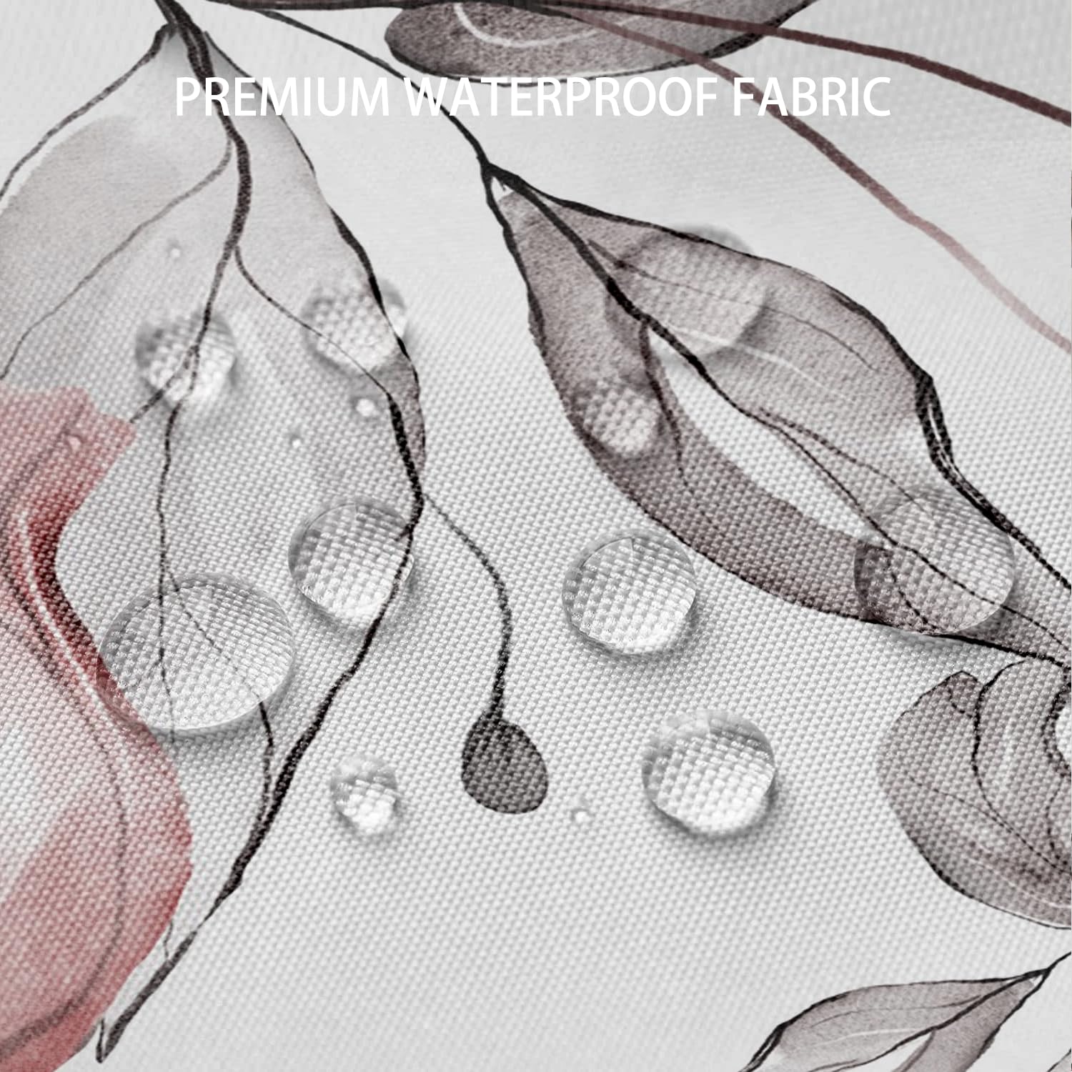 Bivinar Extra Long Pink And White Floral Shower Curtain 72 X 84 Inch, Watercolor Flower Bathroom Shower Curtain, Fabric Waterpro