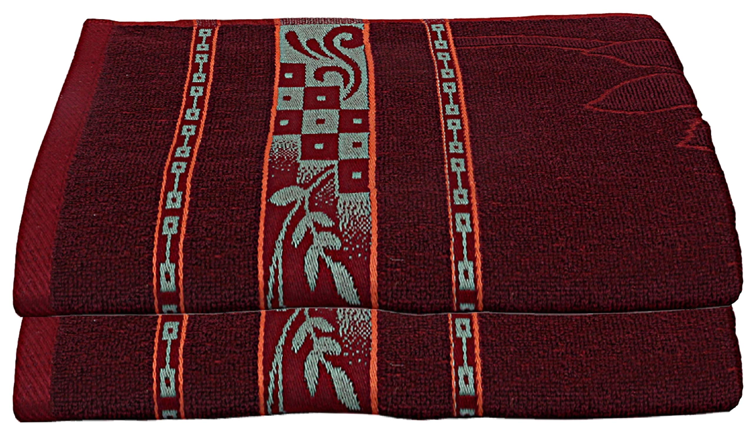 Heart Home 100% Cotton 2 Pieces Bath Towel 27 X54 (Maroon)  Cthh1227