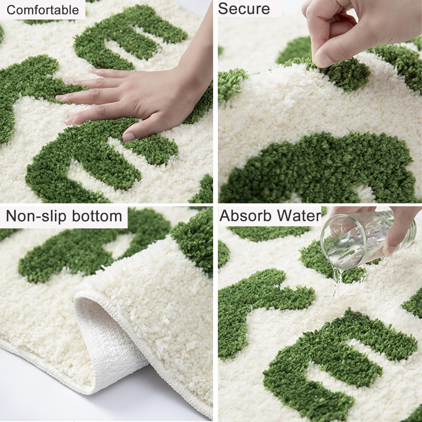 Fpywo Get Naked Bath Mat Green,Cute Get Naked Bathroom Rugs,Soft Non Slip Green Bath Rugs Funny Shower Floor Mat For Bathroom Ap