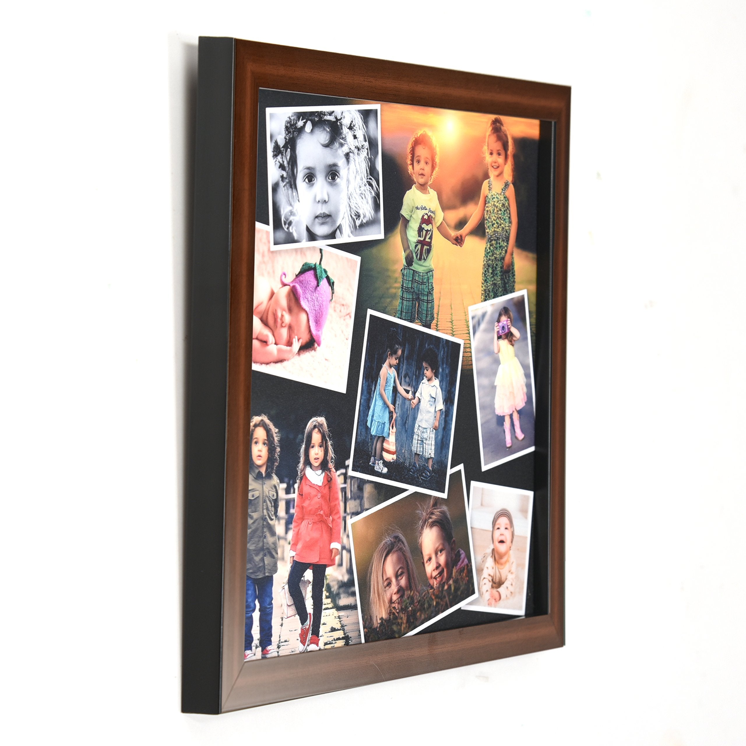 Ajanta Royal Personalized Synthetic Wood Wall Photo Frame (12 X 12 Inch, Brown), Rectangular