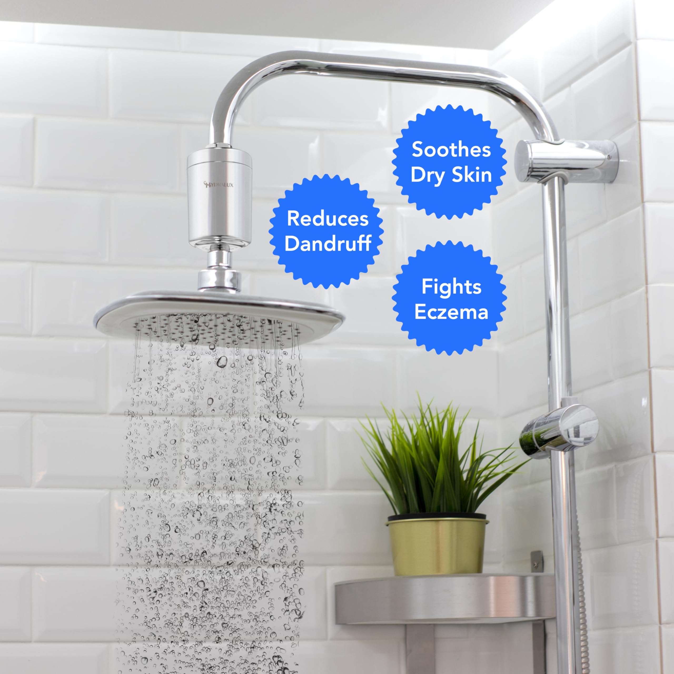 Hydralux Premium High-Output Shower Filter With Replacement - Heavy Duty Water Filter - Hydralux H1 Filtration - Soothes Dry & I