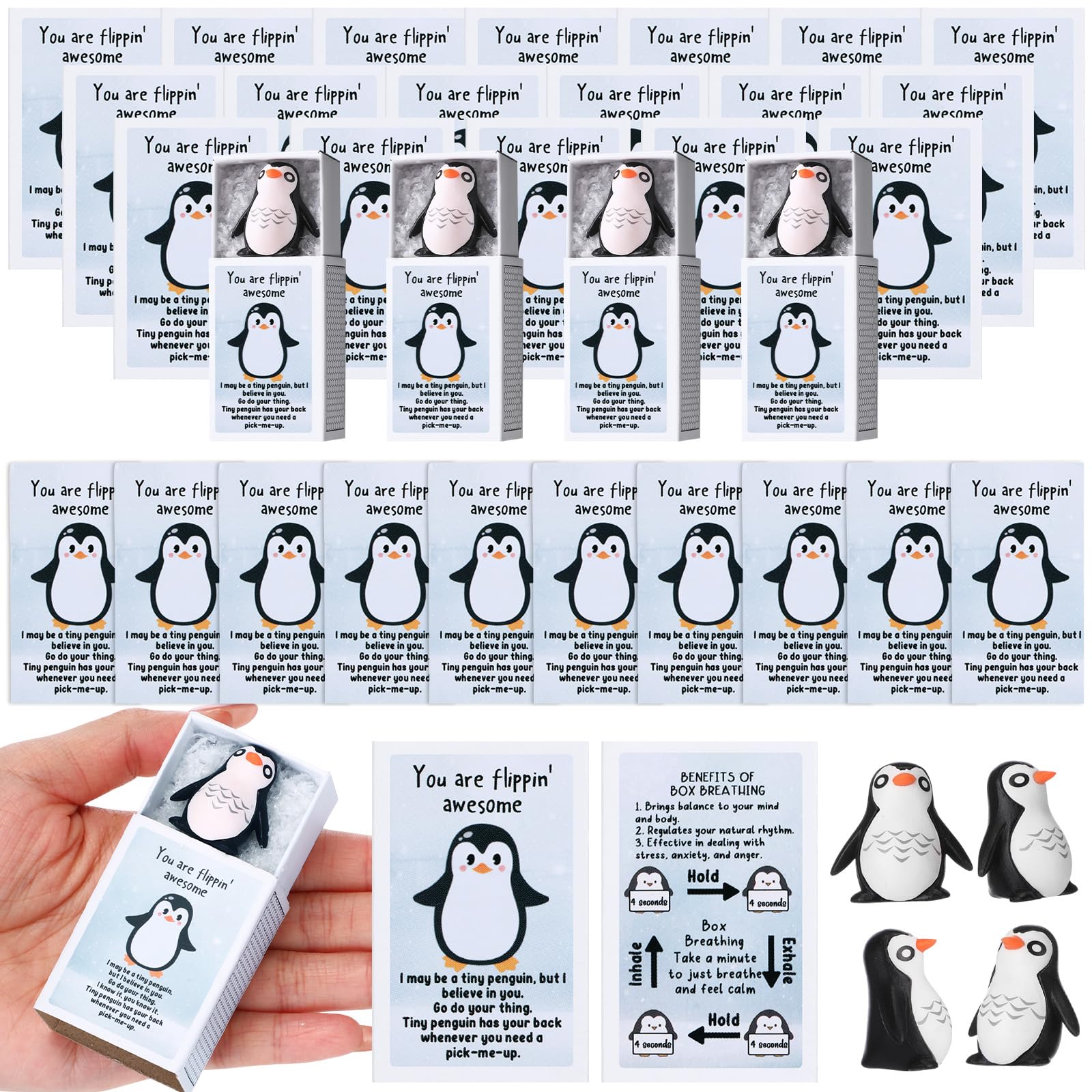 Wonderjune 36 Pcs Christmas Emotional Support Appreciation Gifts Bulk Mini Desk Pet with Inspirational Boxes Thanksgiving Gifts 