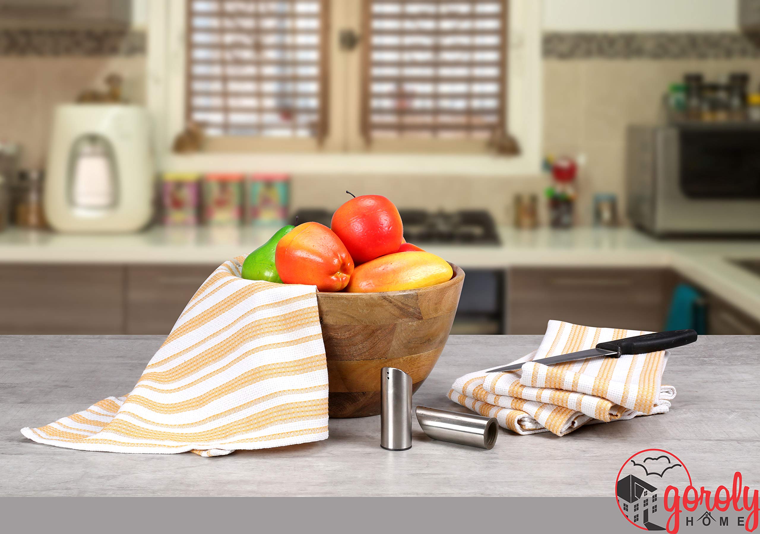 Farmhouse Vintage Kitchen Dish Towel 6 Pack, Dish Cloths, Bar Towels, Tea Towels And Cleaning Towel, Highly Absorbent And Quick