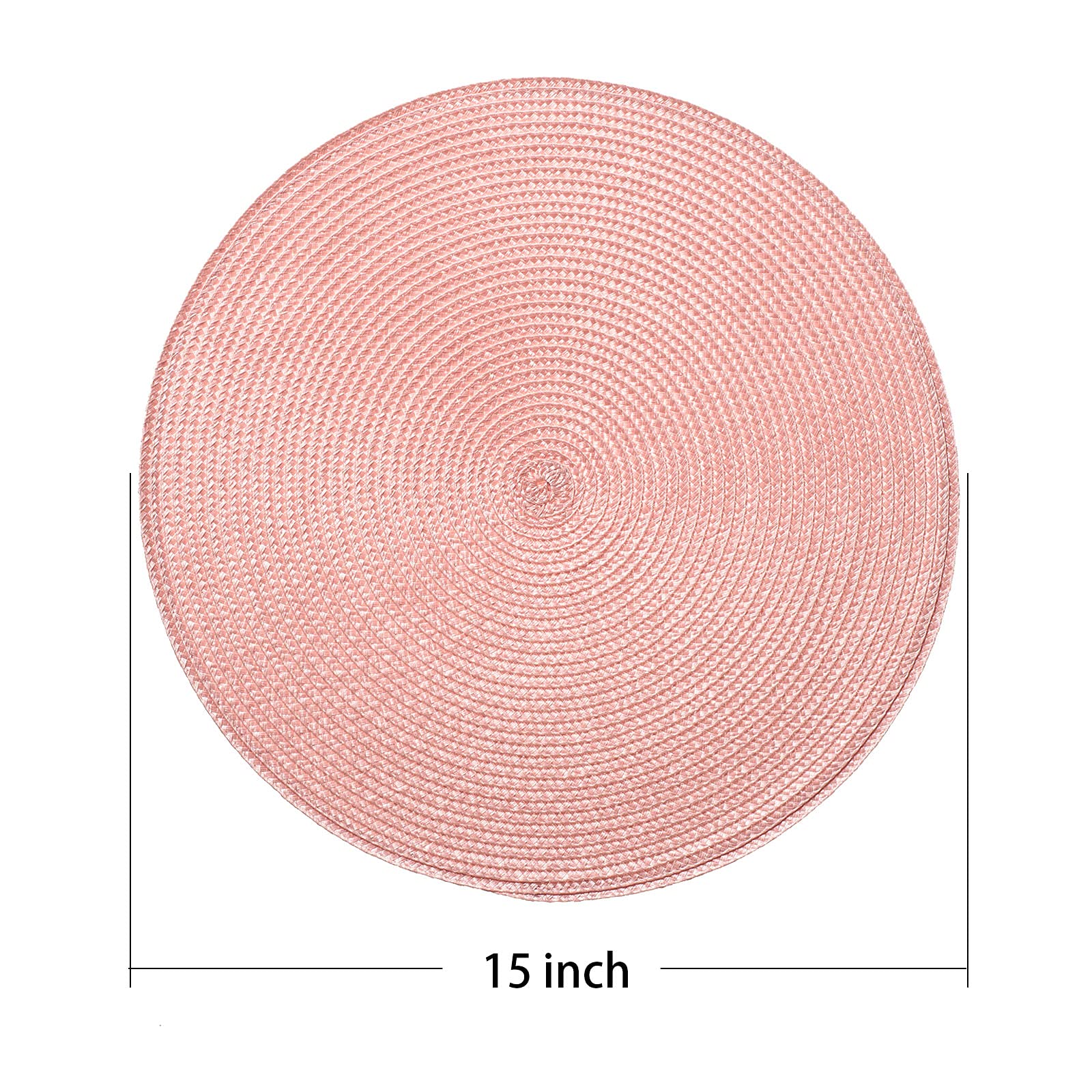 Ahhfsmei Round Braided Placemats 15 Inch Round Table Mats For Dining Tables Natural Woven Heat Resistant Place Mats Set Of 4 (Pi