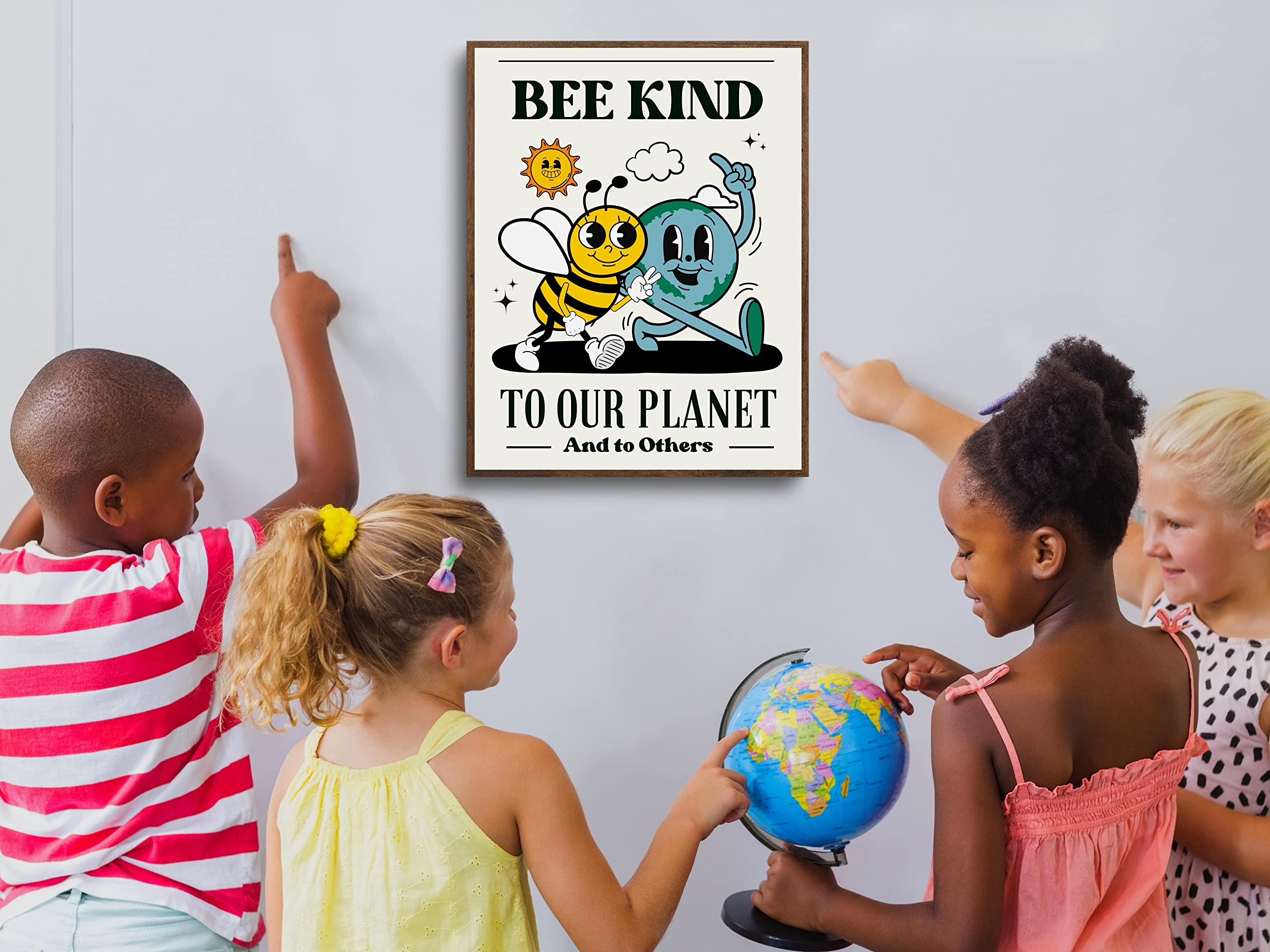 Lava Land Retro Positive Posters For Room Aesthetic Wall Art Print, Cute Retro Be Kind Kindness 70S Posters For Classroom, Room,