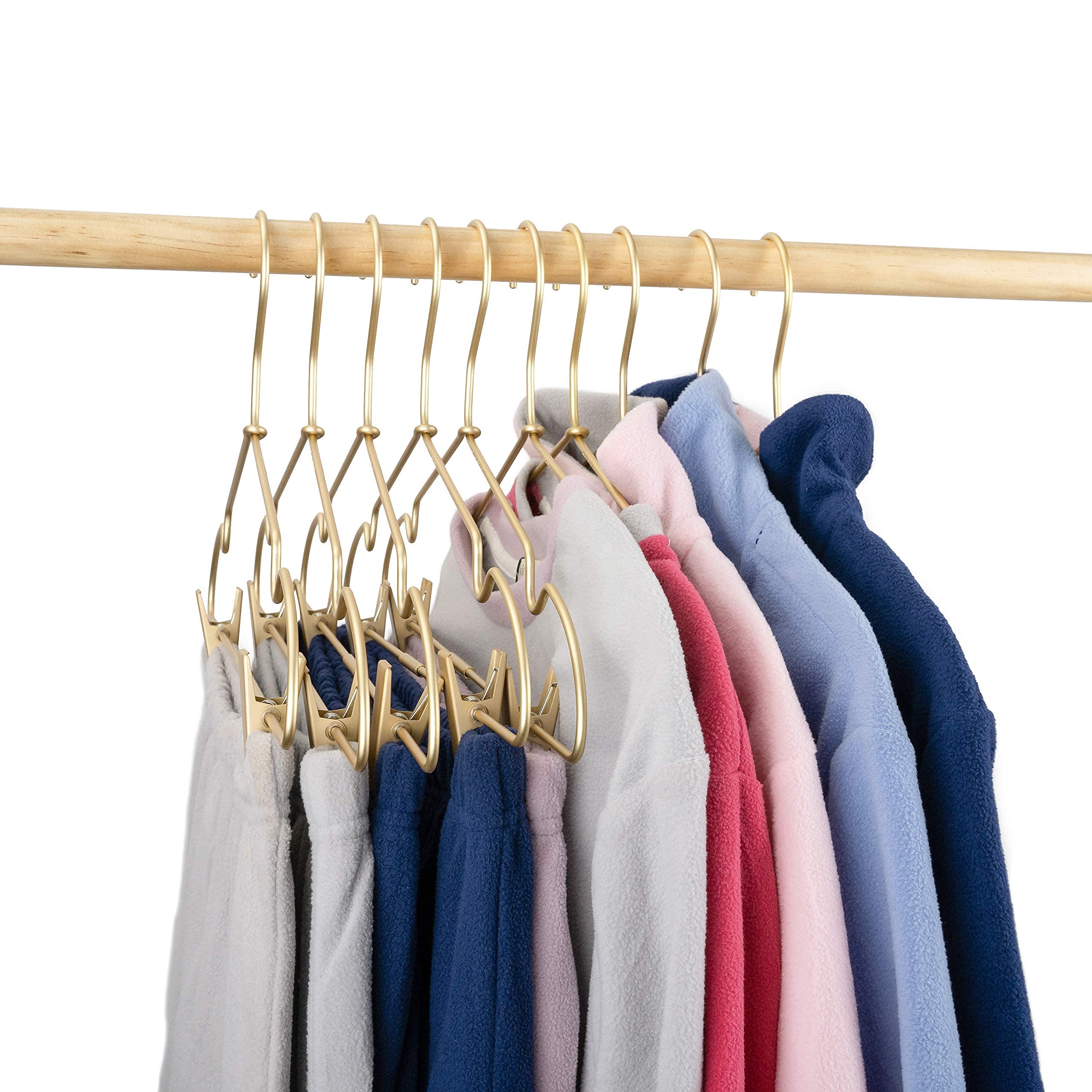 Koobay 12.5'' Gold Metal Baby Clothes Clips Hanger Children Kids Coat Hanger Display And Storage 10Pack