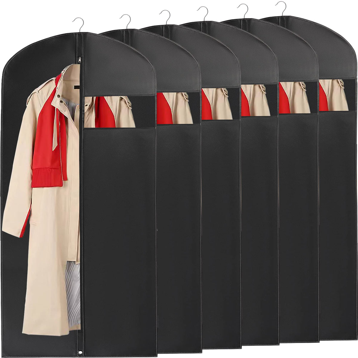 50      Garment Bags For Hanging Clothes (Set Of 6) Suit Bags For Closet Storage Suit Cover Bags For Men Woman Coat Sweater Danc