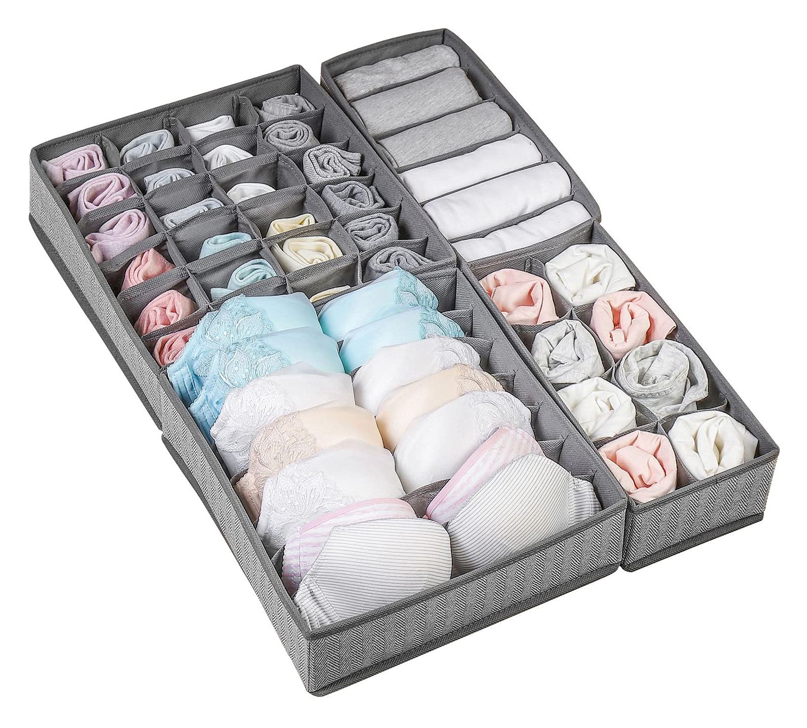 Underwear Organizer Drawer, 4 Pcs Foldable Closet Underwear Organizers Drawers Divider, Clothes Storage Box Drawer Dividers For 