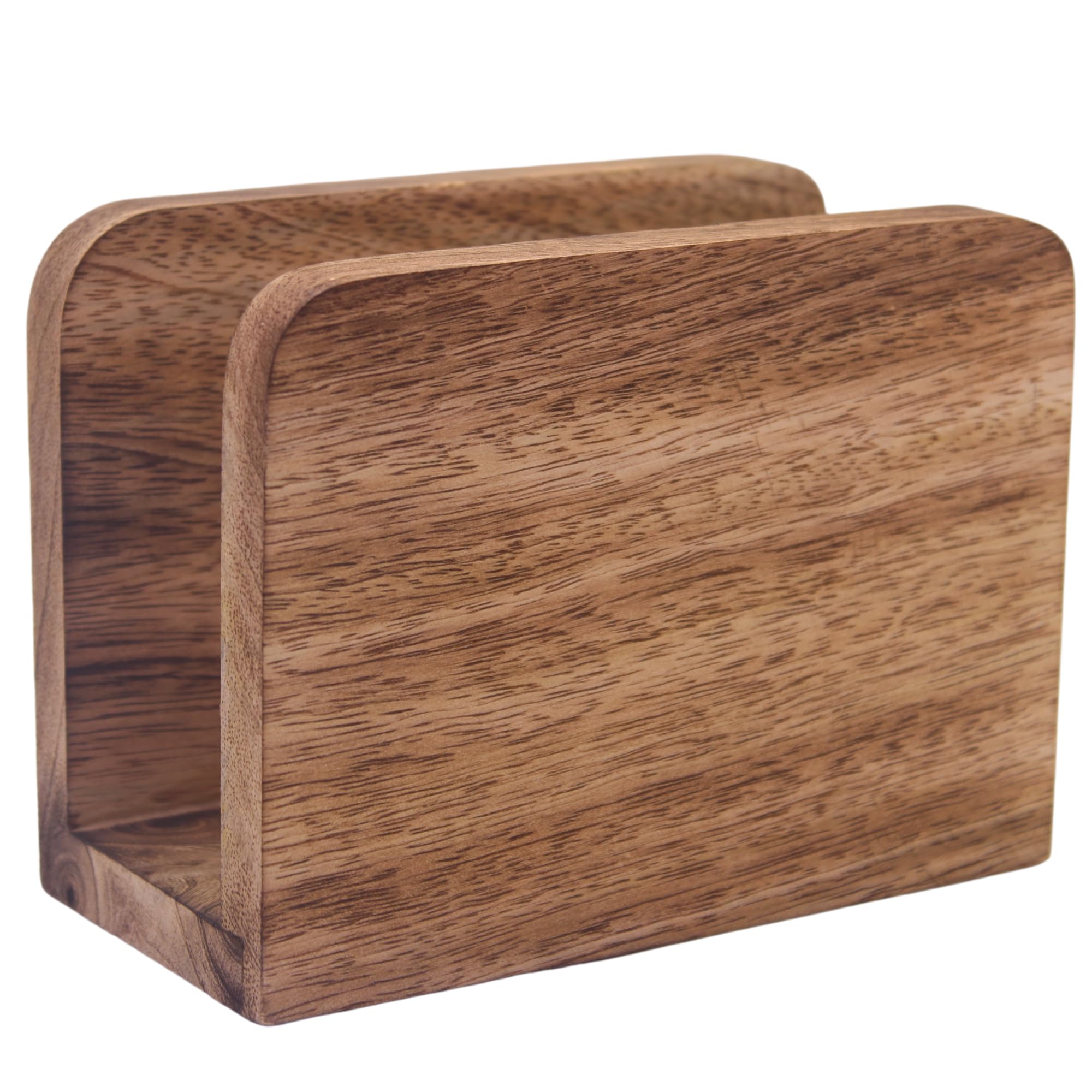Kc Kullicraft Mango Wood Burning Finish Napkin Holders Upright Paper Napkin Storage Dispenser For Kitchen, House, Party, Restaur