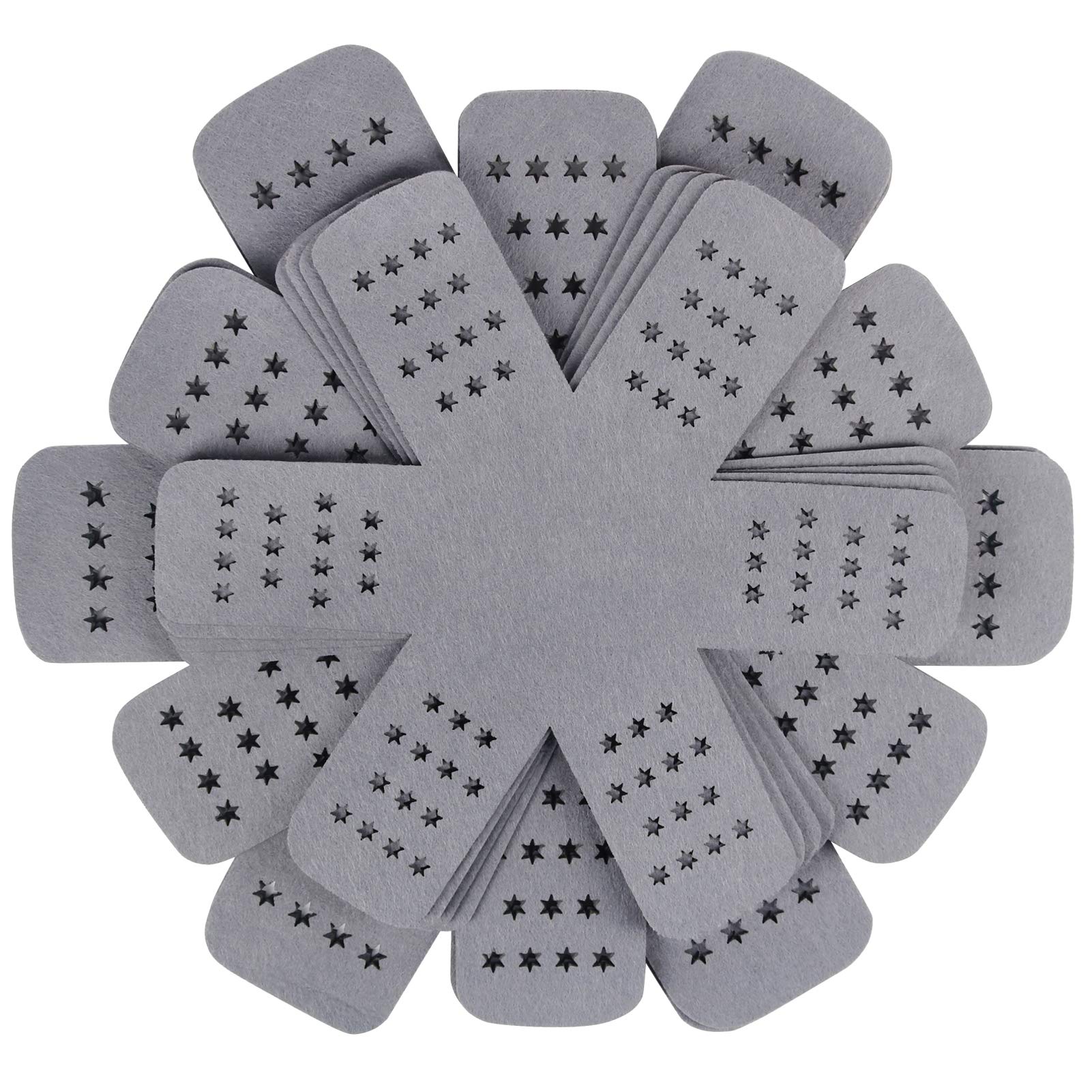 Bykitchen Pan Pot Protectors, Larger & Thicker Pan Protector With Stars, Set Of 12 And 3 Different Sizes, Gray Pot Separator Pad