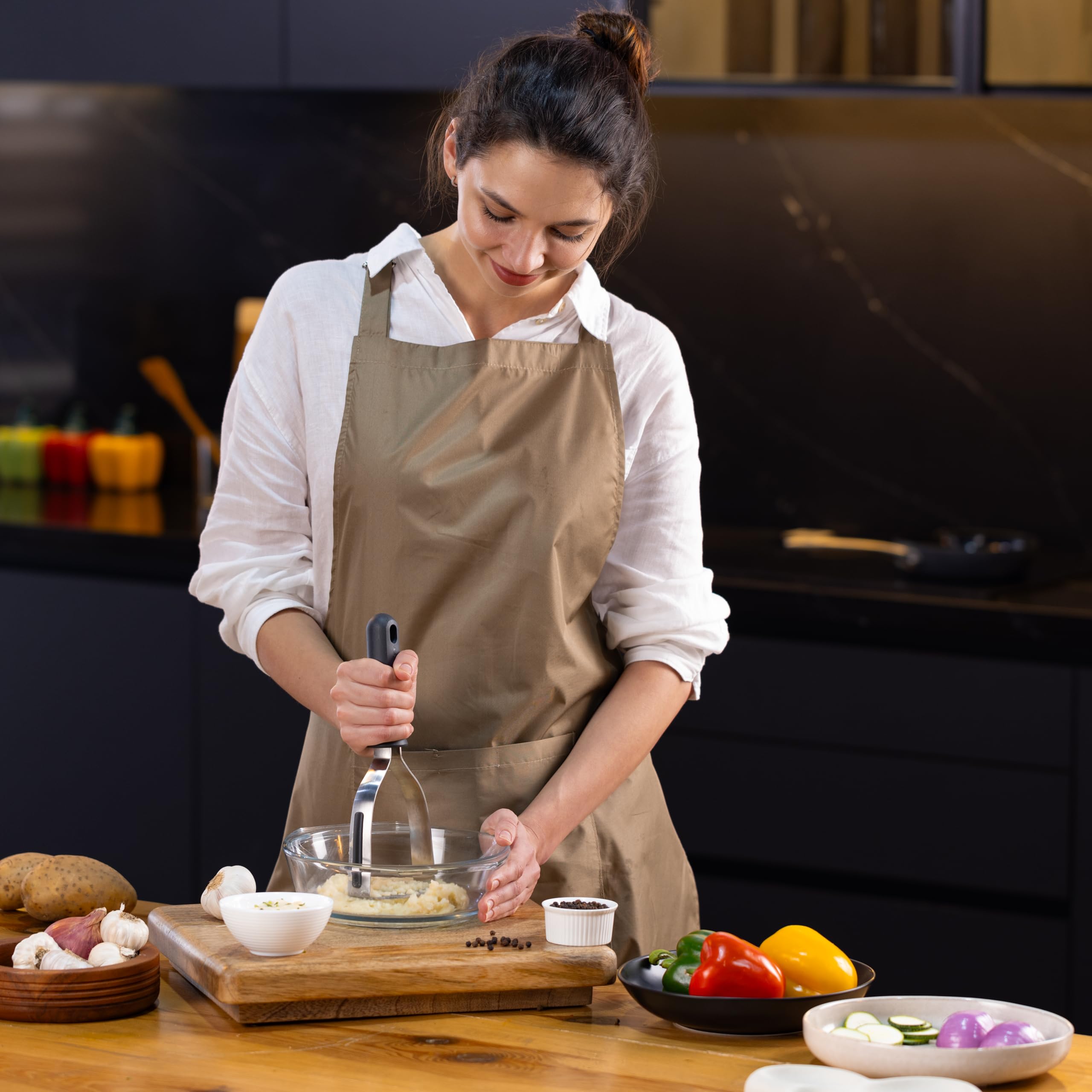 Zyliss Stainless Steel Potato Masher - Manual Vegetable Smasher - Dishwasher-Safe - Gray - Model E980270