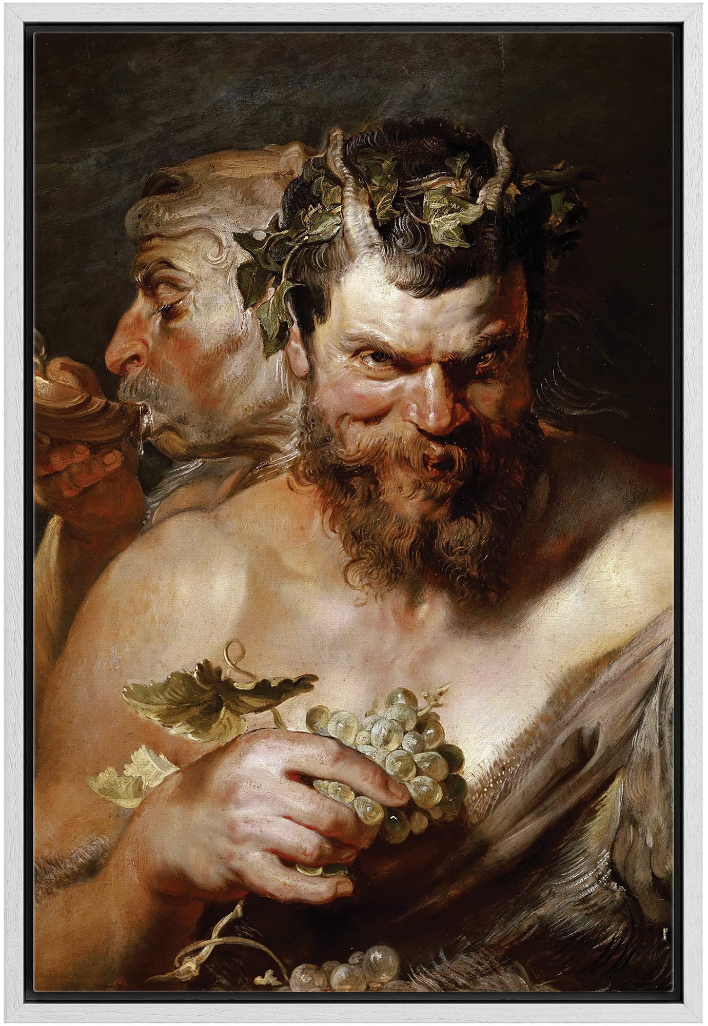 Wall26 - Oil Painting Of Two Satyrs By Peter Paul Rubens In 1618-19 - Baroque Style - Devil, Catholic, Christianity, Hell - Fram