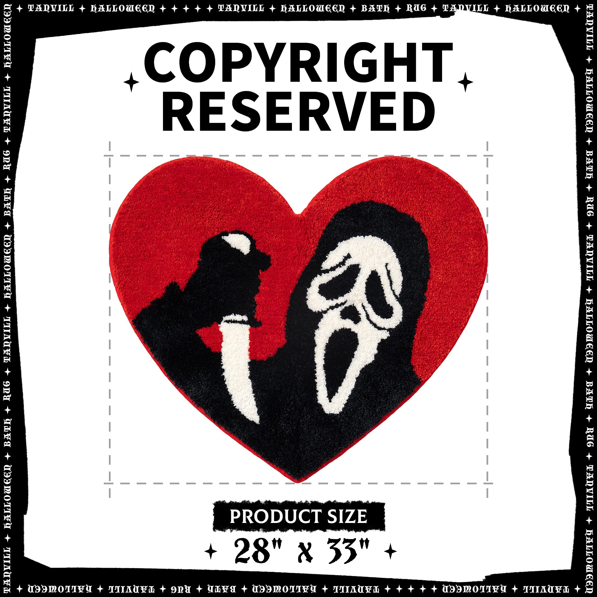 Tanvill Halloween Bathroom Rugs Black Red Bath Mat Non Slip, 28   X33    Funny Skull Bath Rugs Washable Absorbent Gothic Decor S