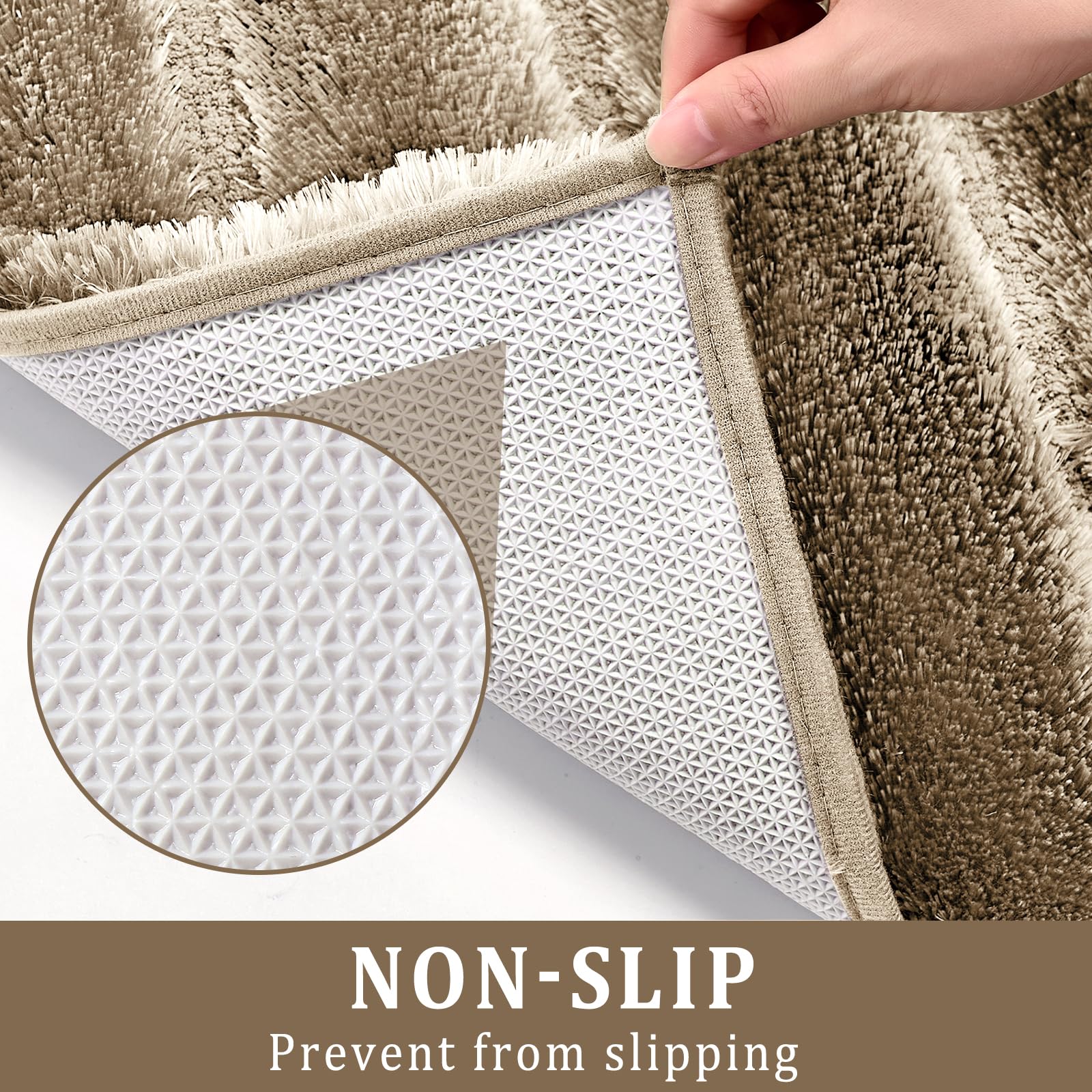 Teewas Bathroom Rugs Sets, Luxury Ombre Bath Mat Set, Non Slip Ultra Soft And Water Absorbent Bath Carpet, Machine Washable Quic