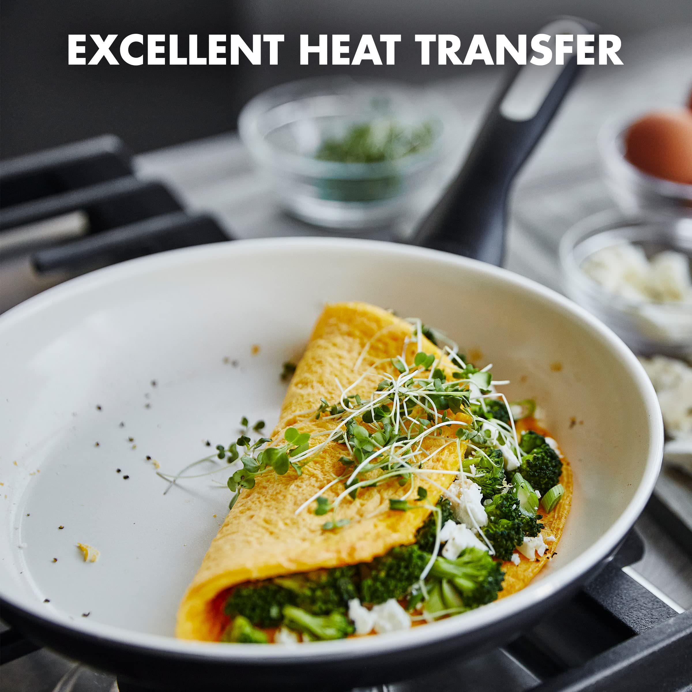 Greenpan Rio Healthy Ceramic Nonstick 12'' Frying Pan Skillet, Pfas-Free, Dishwasher Safe, Black