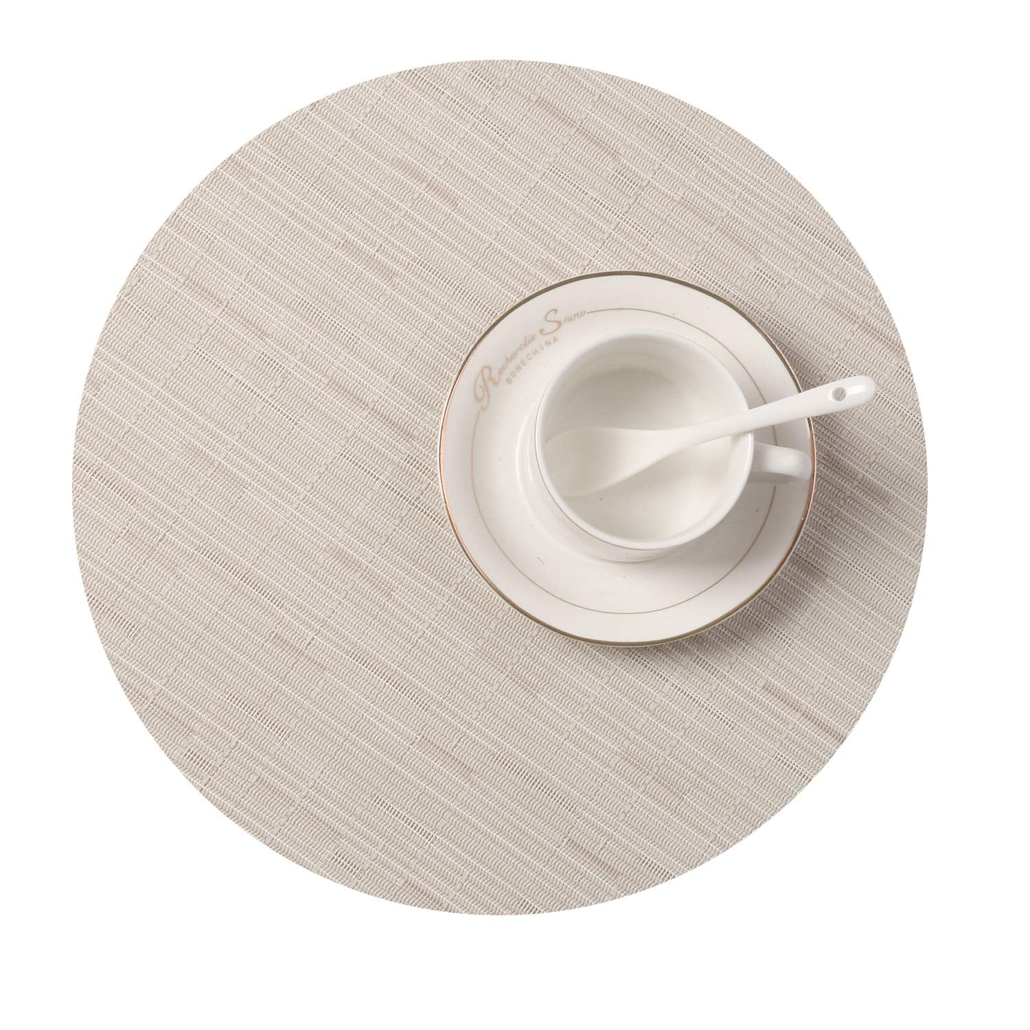 Shacos Round Table Placemats Set Of 7 Wedge Shaped Place Mat With Centerpiece Round Mat Heat Resistant Table Mats Washable (7, B