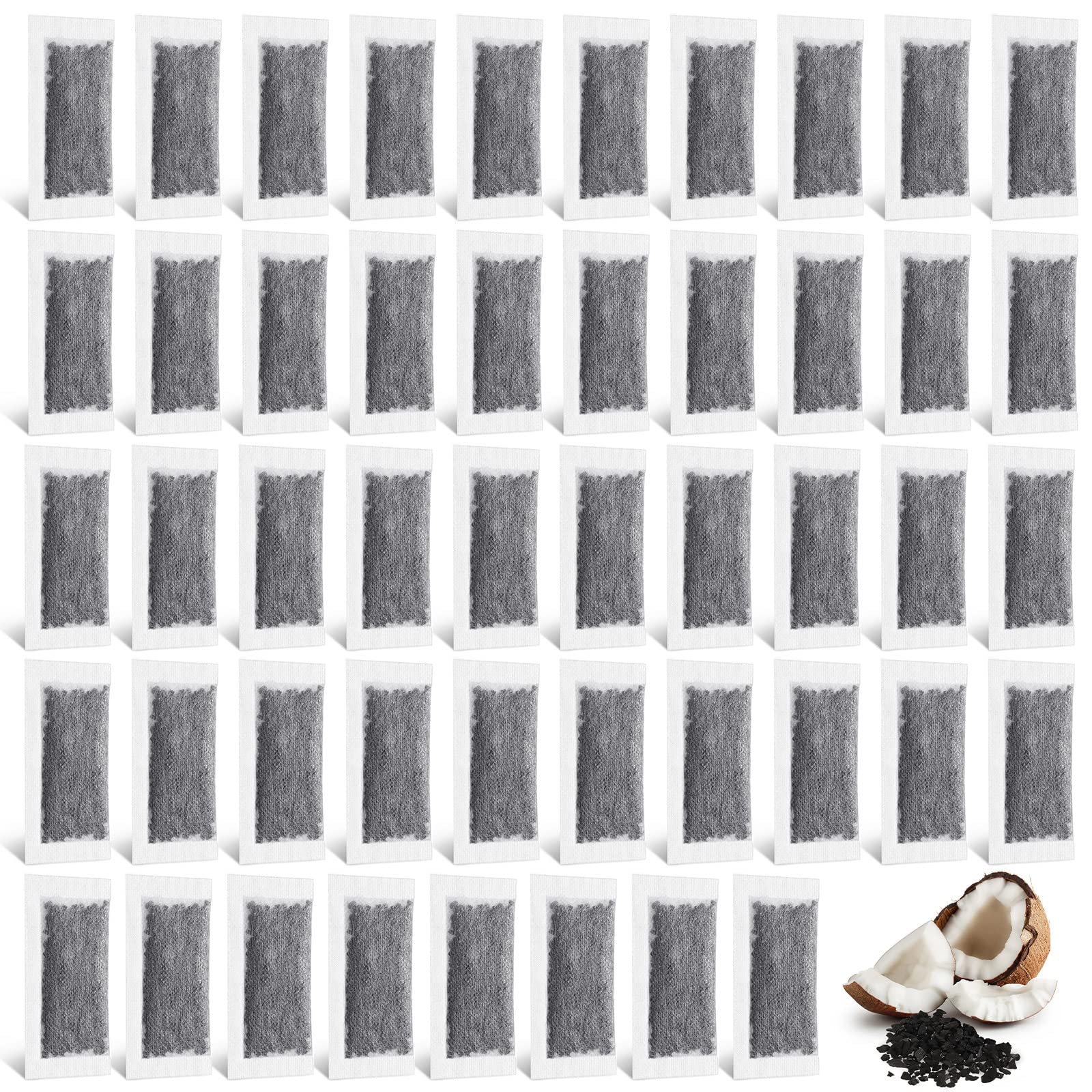 48 Packs Replacement Activated Charcoal Distiller Filters Coconut Shell Activated Carbon Filter Sachets Compatible With Countert