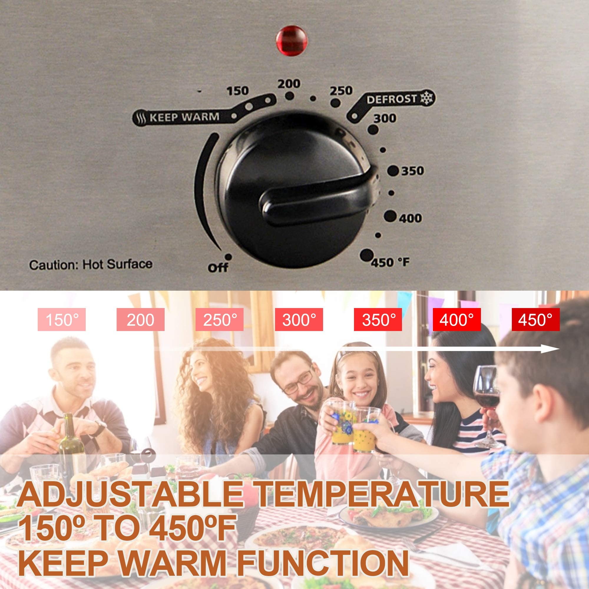 18 Quart Electric Roaster Oven, Roaster Oven, Turkey Roaster Electric, Roaster Oven Buffet, Selfbasting Lid, Removable Pan, Full