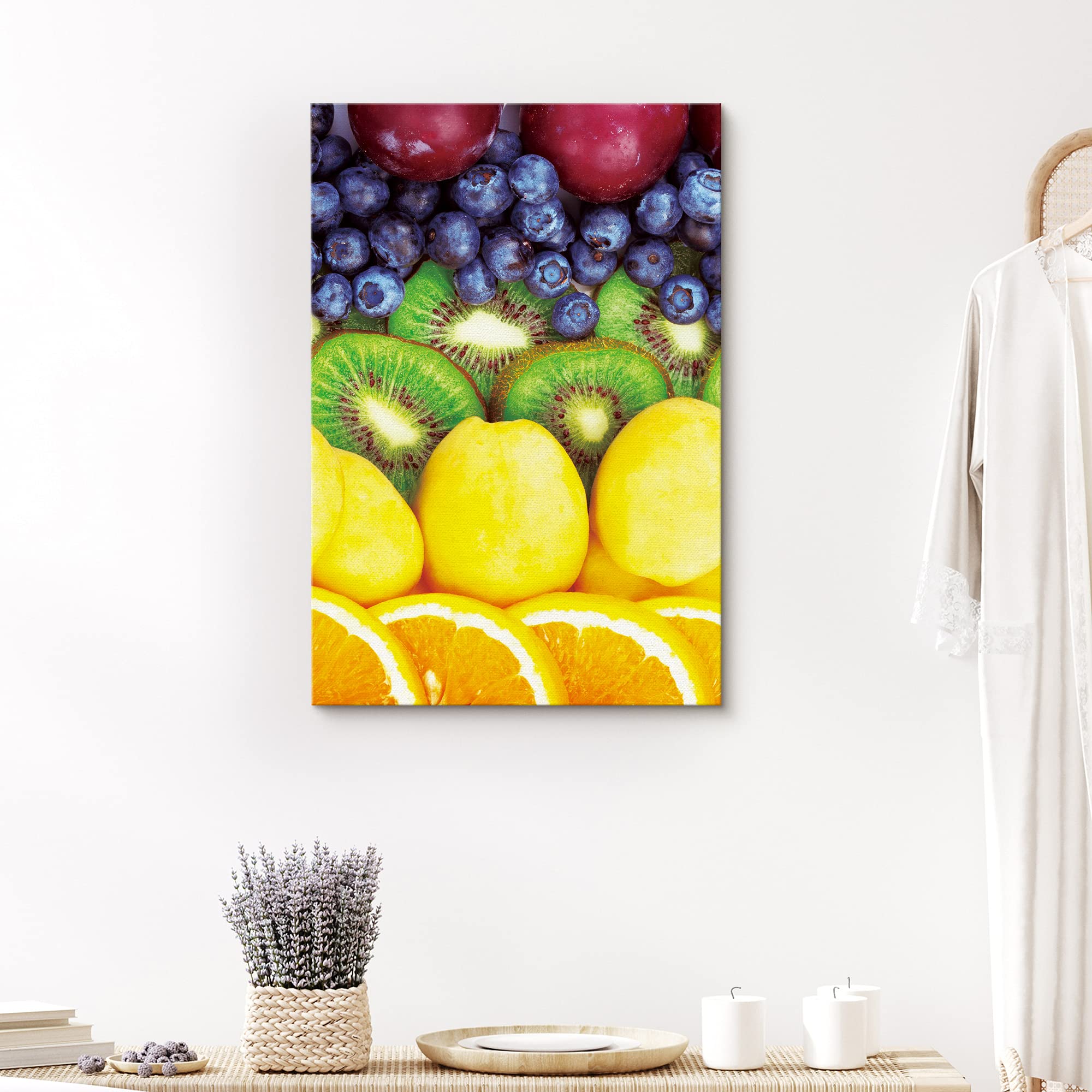 Signford Canvas Print Wall Art Variety Of Kiwi, Lemons, And Oranges Fruit Family Photography Modern Art Decorative Elements Clos