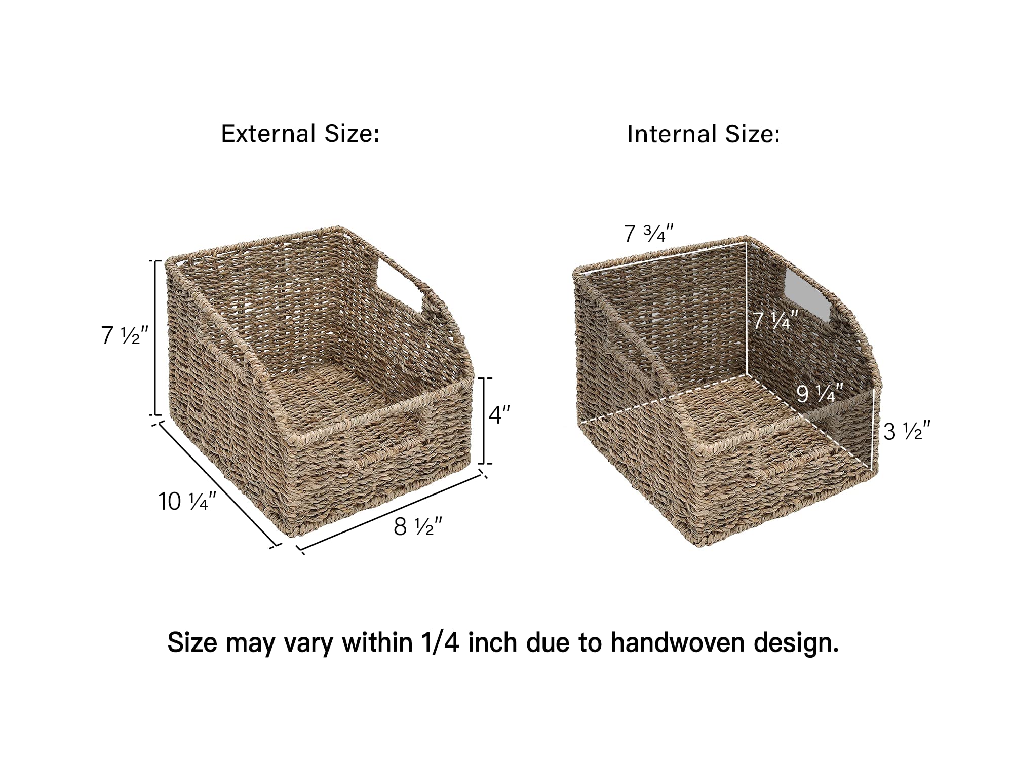 Storageworks Storage Baskets For Organizing, Wicker Baskets With Built-In Handles, Handwoven Wicker Storage Baskets, Seagrass Wi
