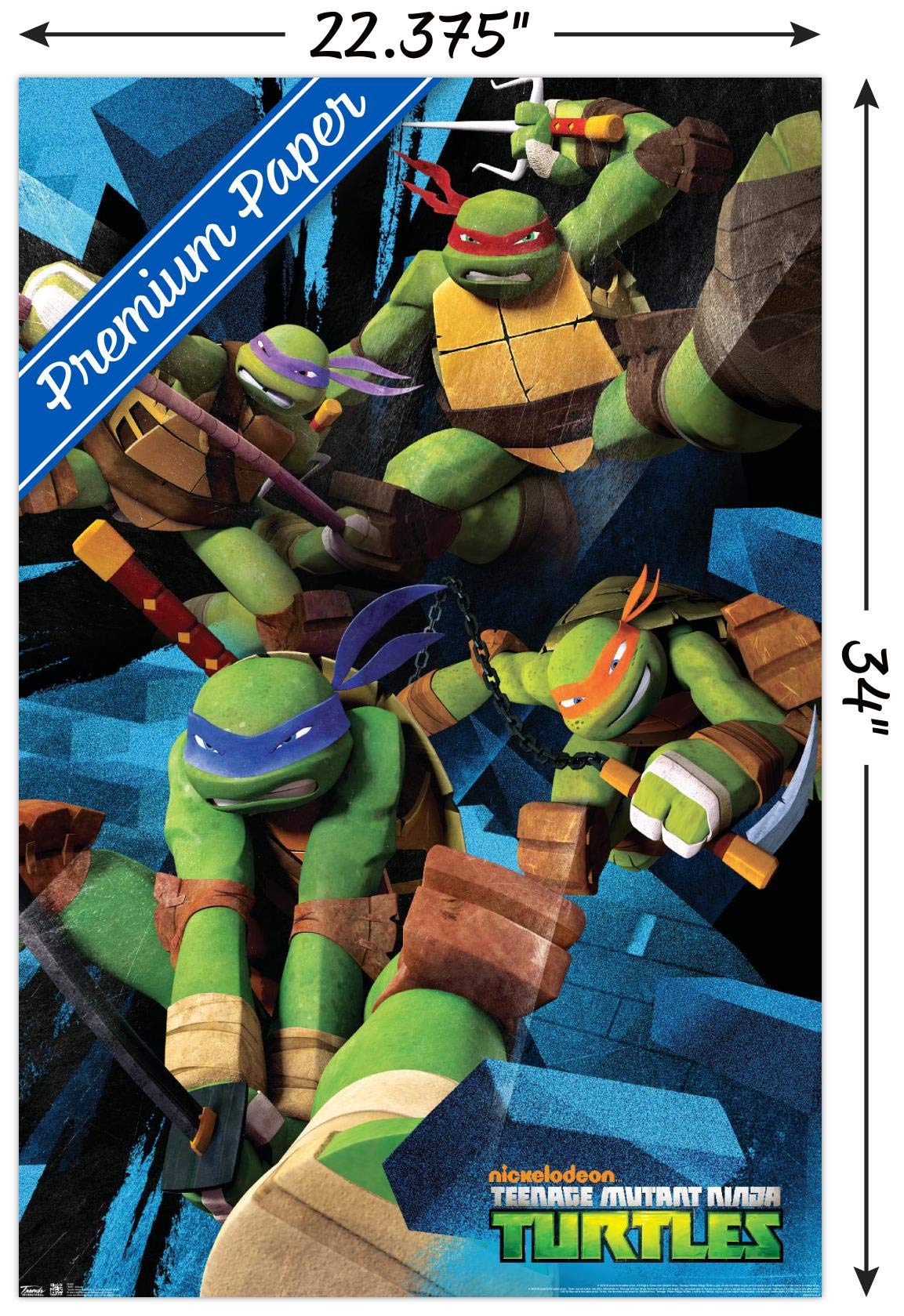 Trends International Nickelodeon Teenage Mutant Ninja Turtles - Attack Wall Poster, 22.375'' X 34'', Premium Unframed Version