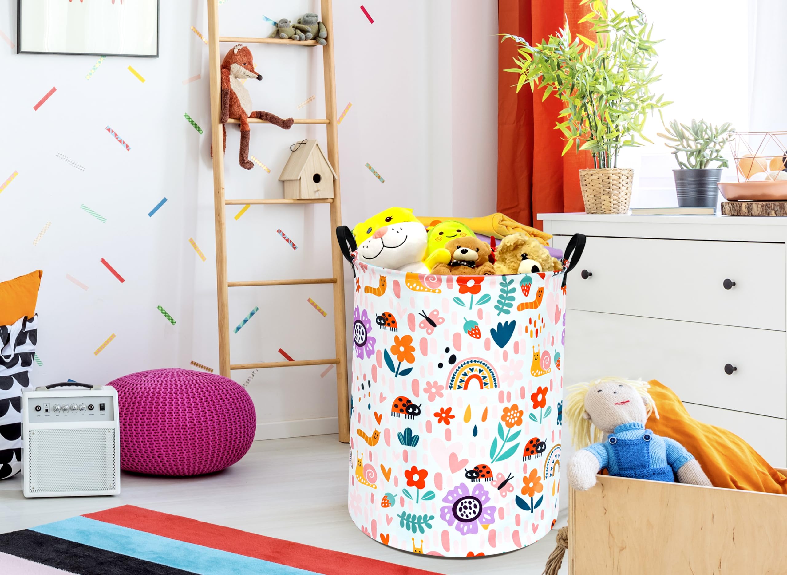 Huayee 19.7 Inch Baby Laundry Hamper Bedroom Laundry Basket Storage Basket Fabric Organization Basket, Storage Bin, Toy Box,Gift