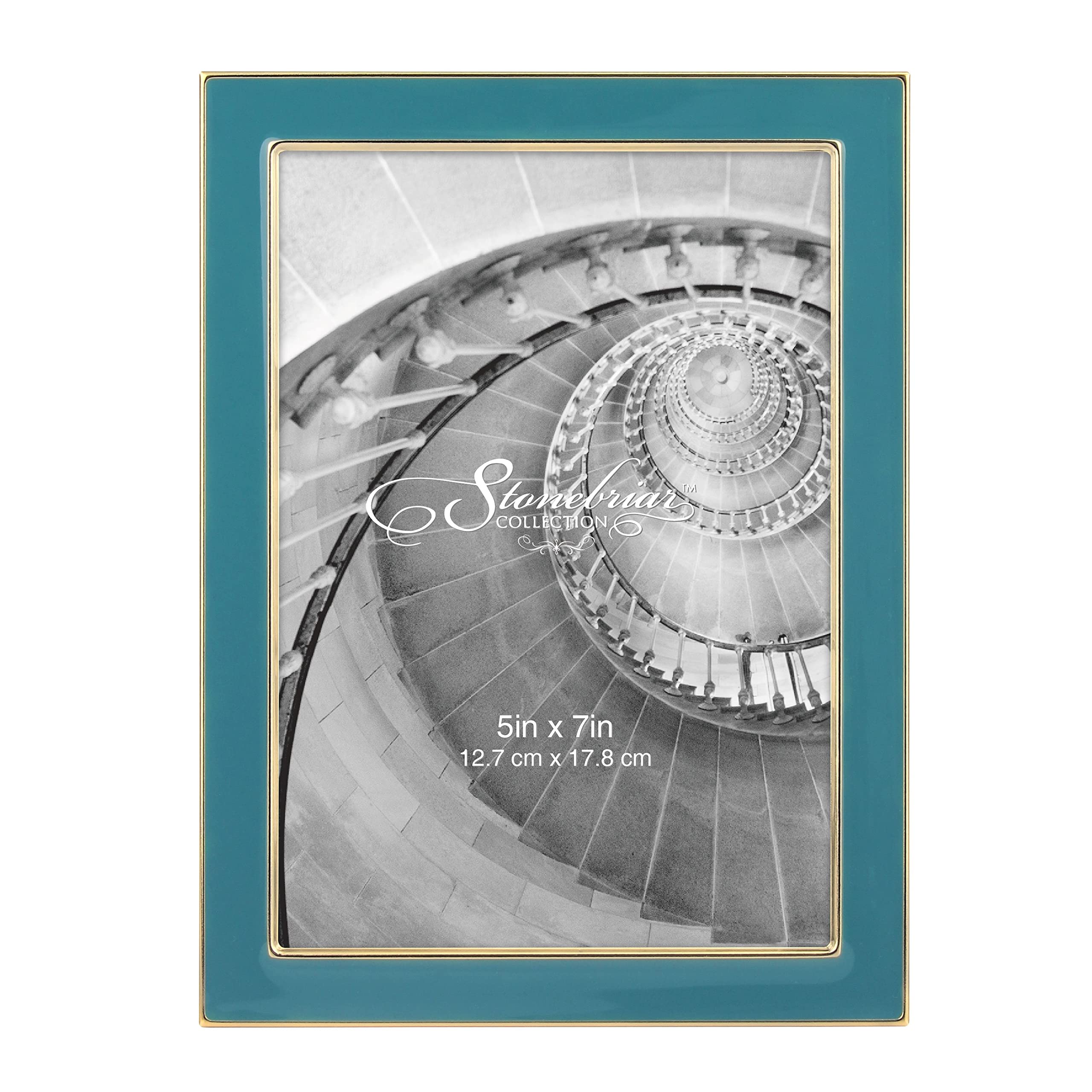 Stonebriar Decorative Epoxy Photo Frame for Table Top or Wall Hanging Display, Teal, 5x7